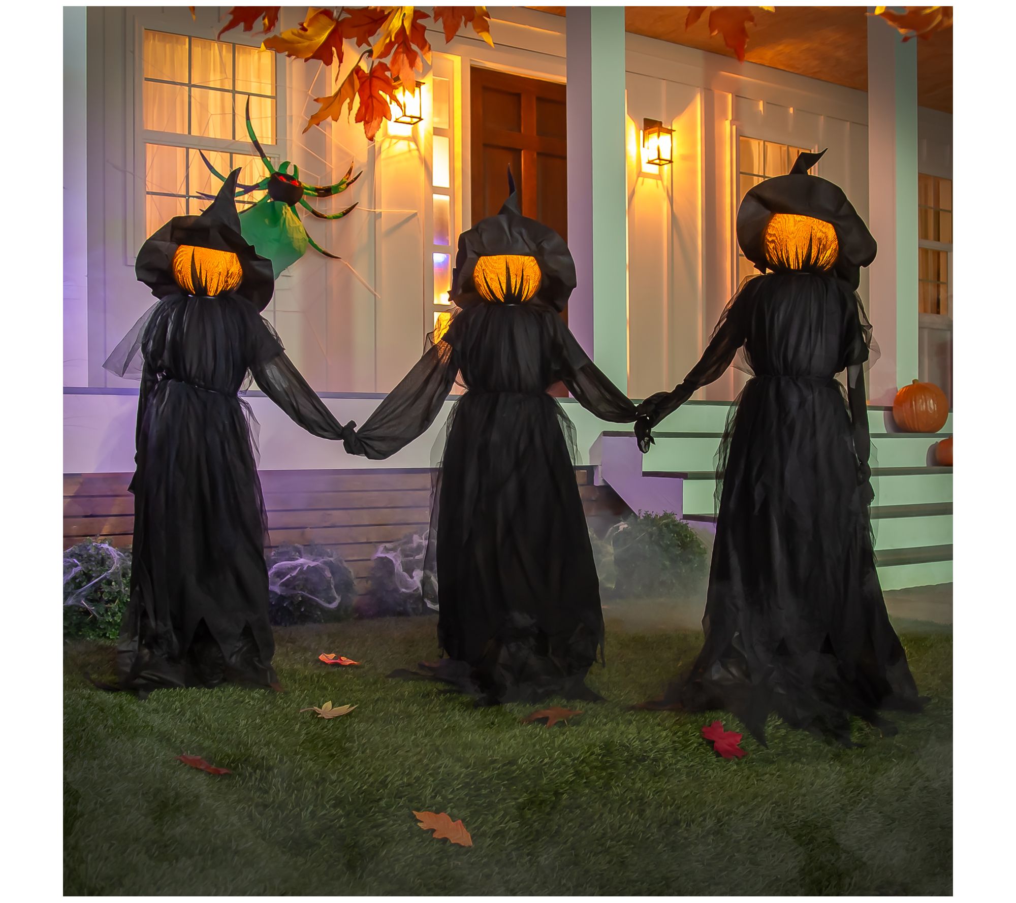 Evergreen Set of 3 Lighted Halloween WitchStakes - QVC.com