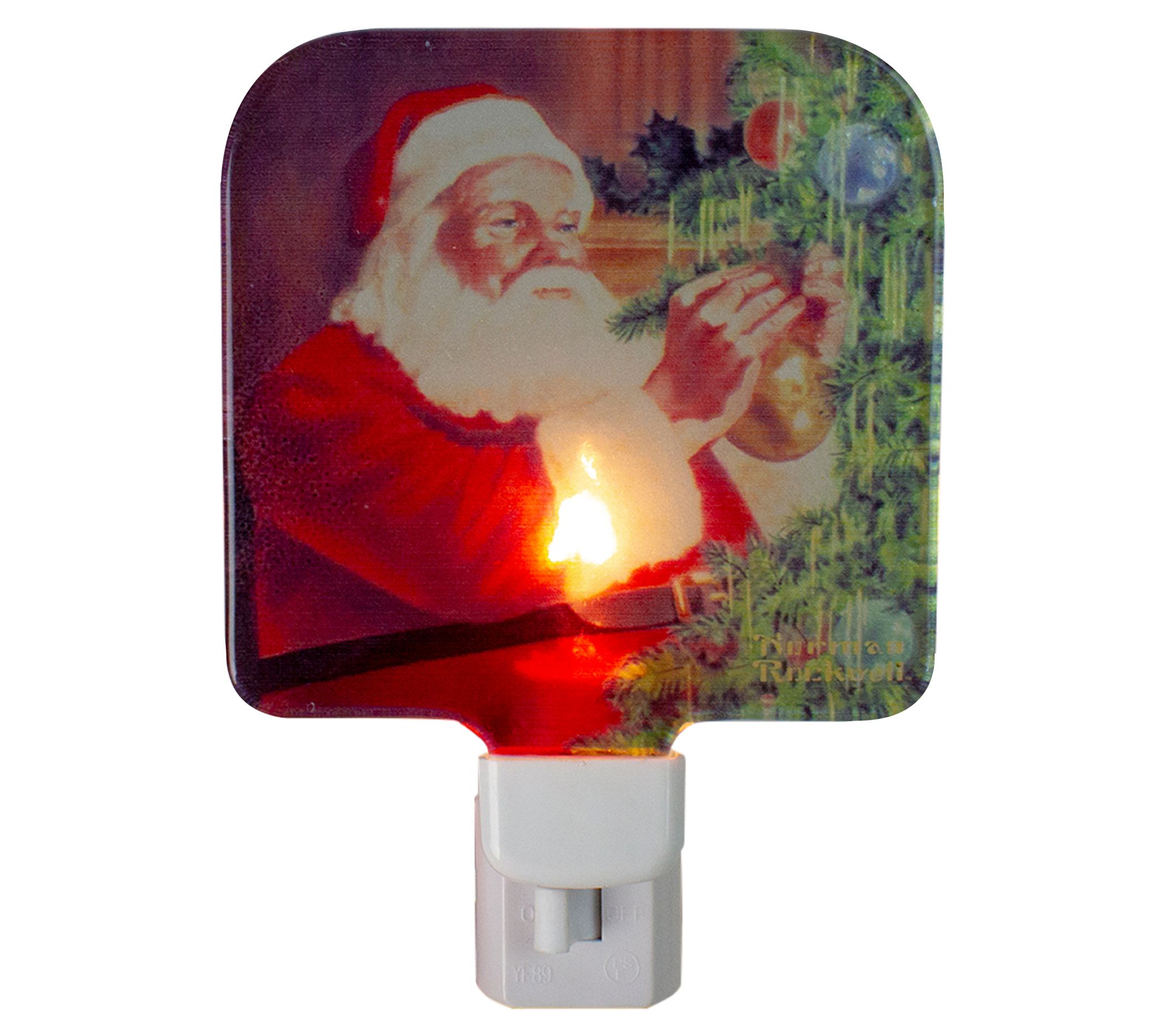 Northlight Norman Rockwell 'Santa Trimming Tree' Night Light