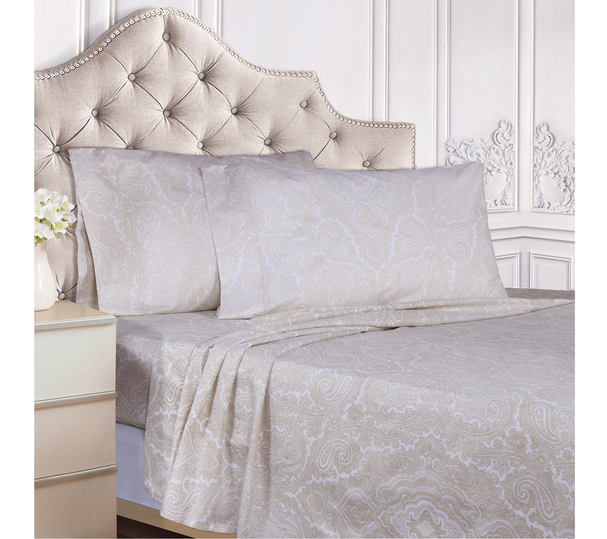 Superior Paisley Cotton and Polyester Blend Shet Set, Full