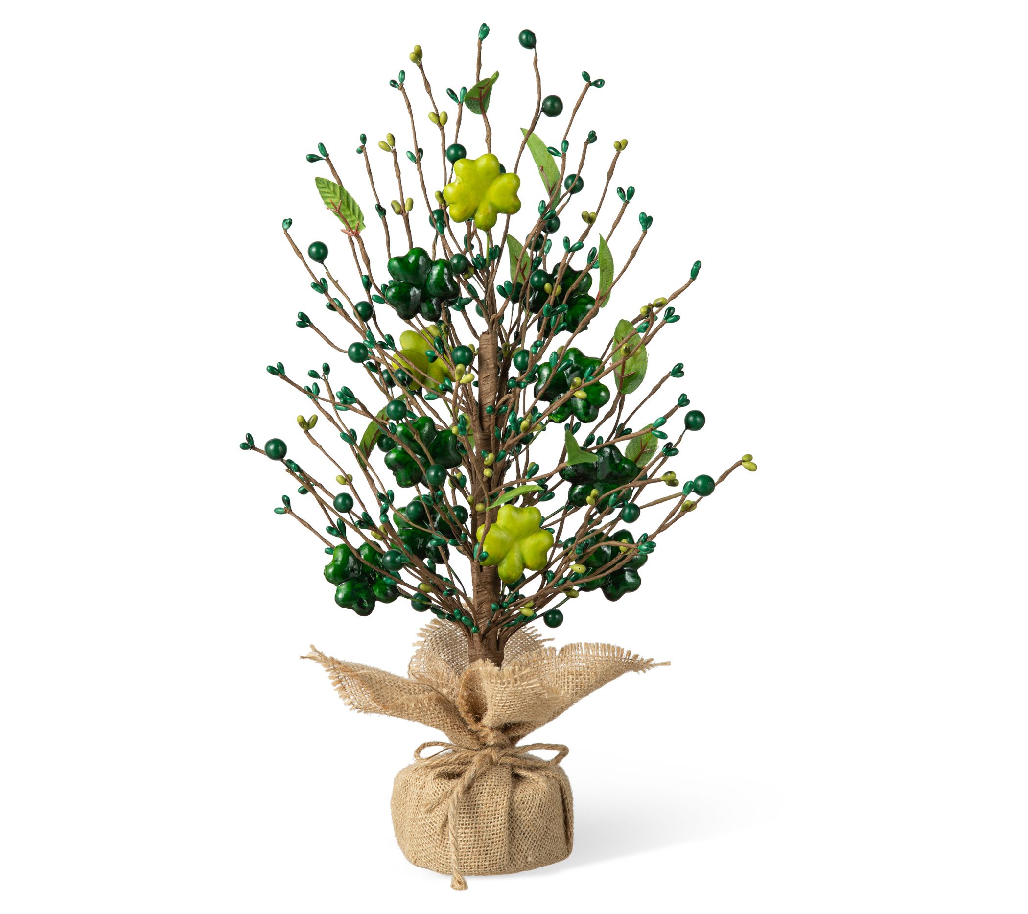 Glitzhome 18" St Patrick's Shamrock And Berry Table Tree