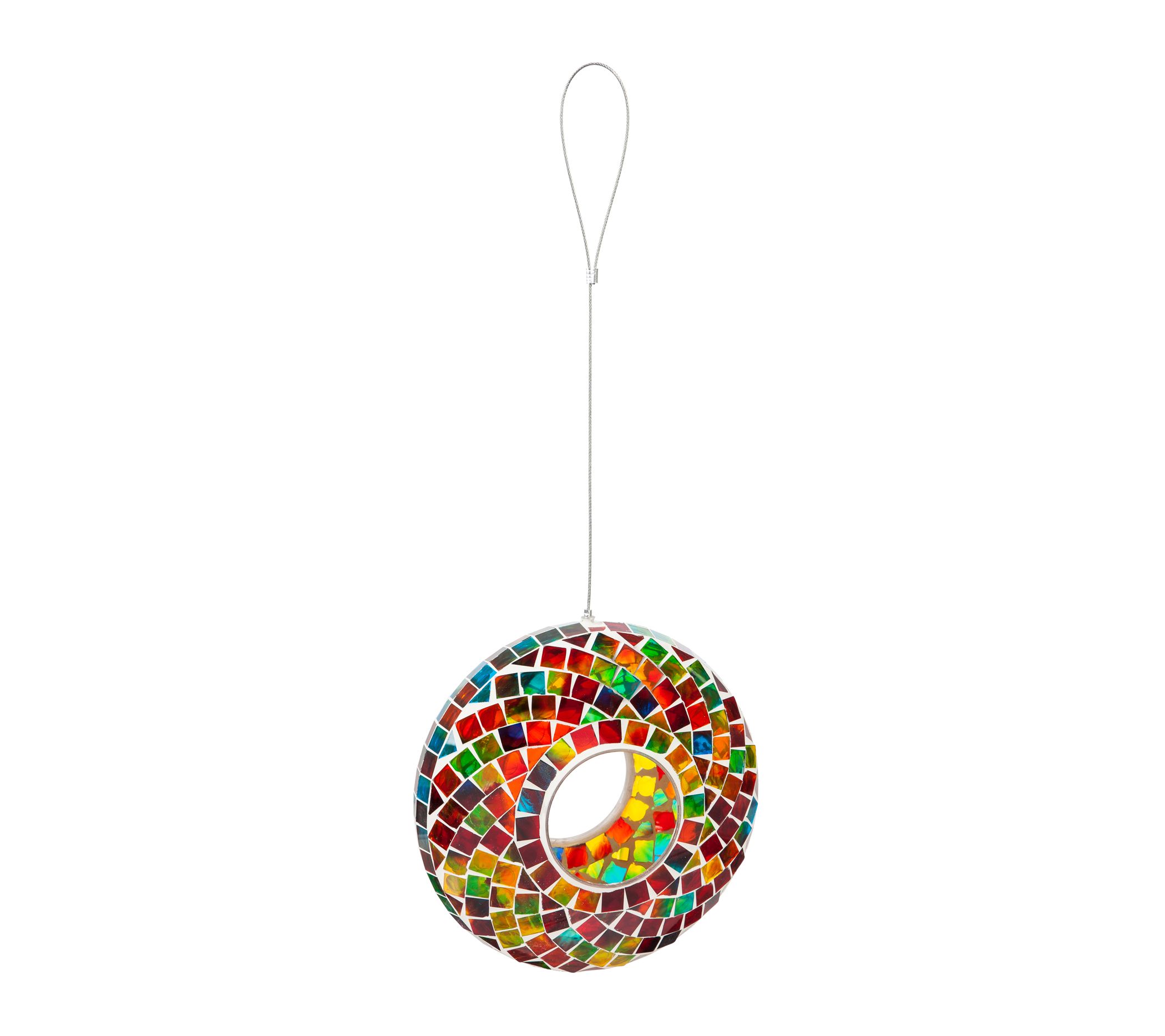 Evergreen Acrylic Circle Feeder, Rainbow Mosaic Glass