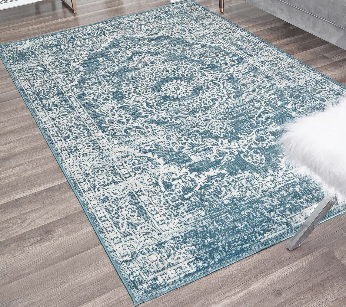 Rugs America Freya FY70A Blue Frost Farmhouse 5'0"x7'0"