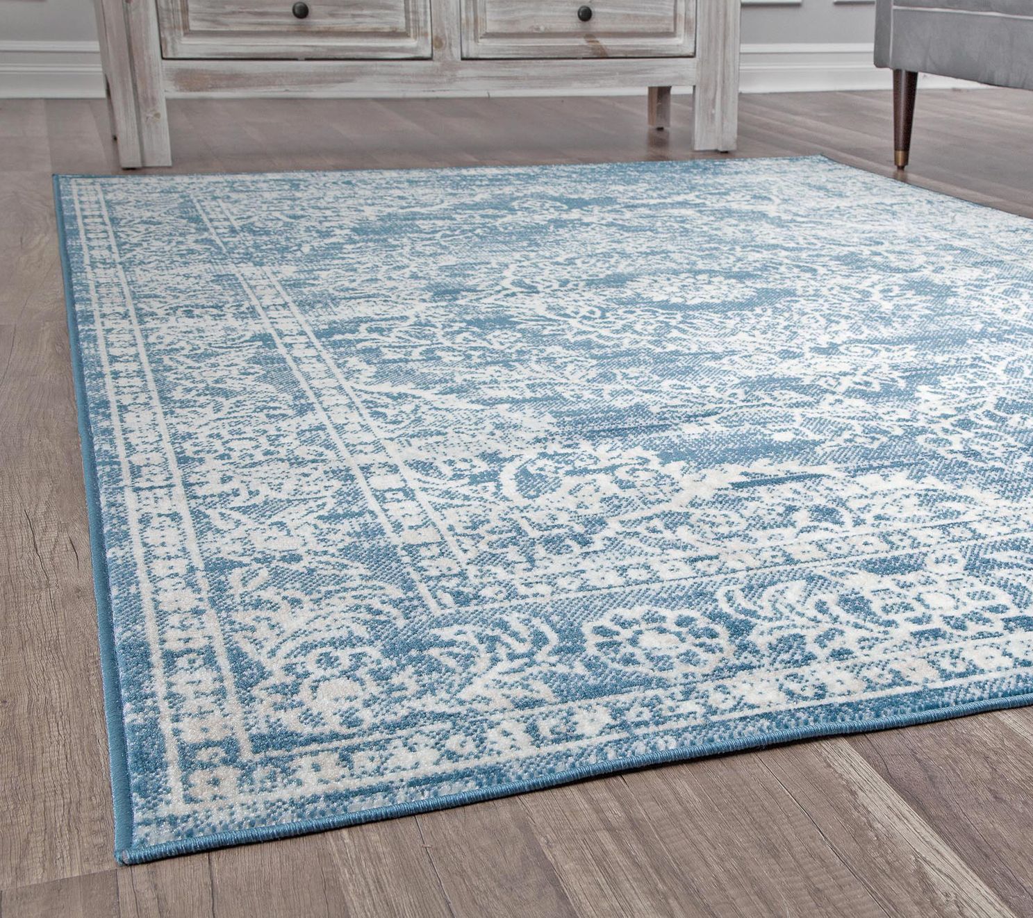 Rugs America Freya FY70A Blue Frost Farmhouse 5'0"x7'0"