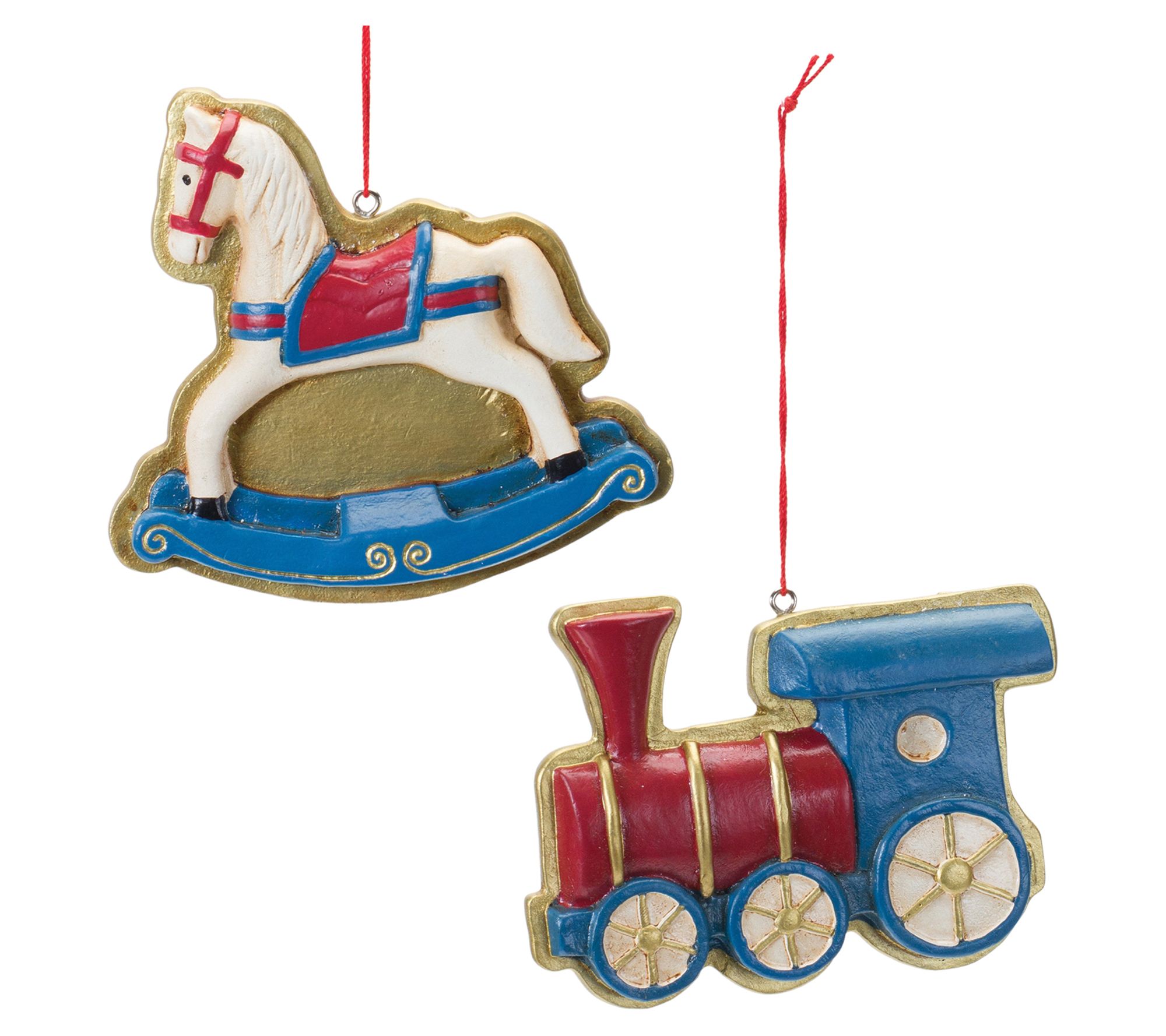Melrose Rocking Horse and Toy Train Ornament (Set of 12)