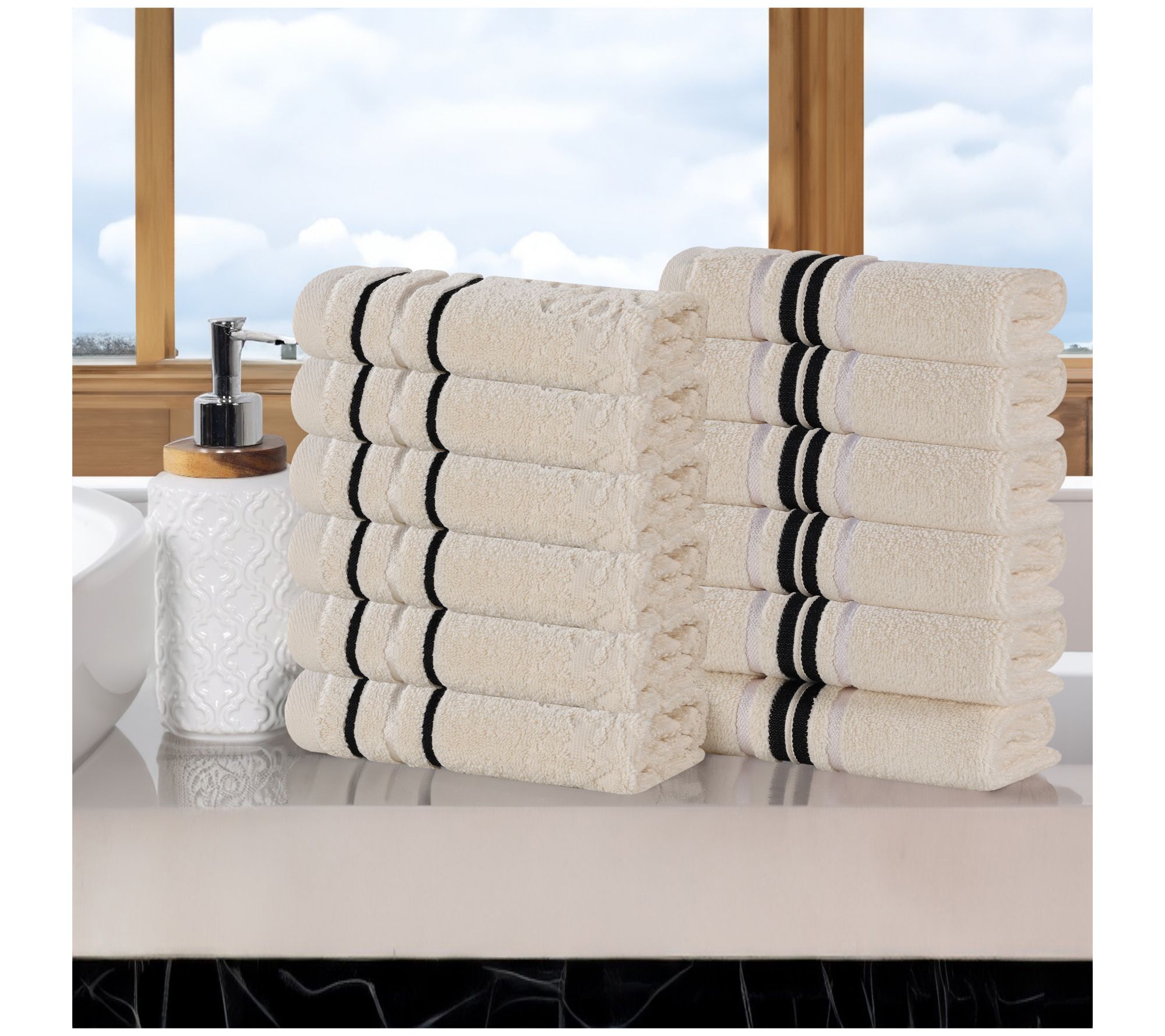 Superior Zero Twist Cotton Waffle Honeycomb Plush 9 Piece Towel Set