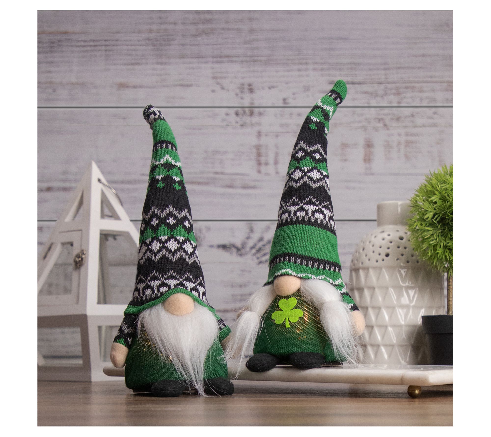 Northlight LED Lighted St. Patrick's Day Boy Gnome with Hat