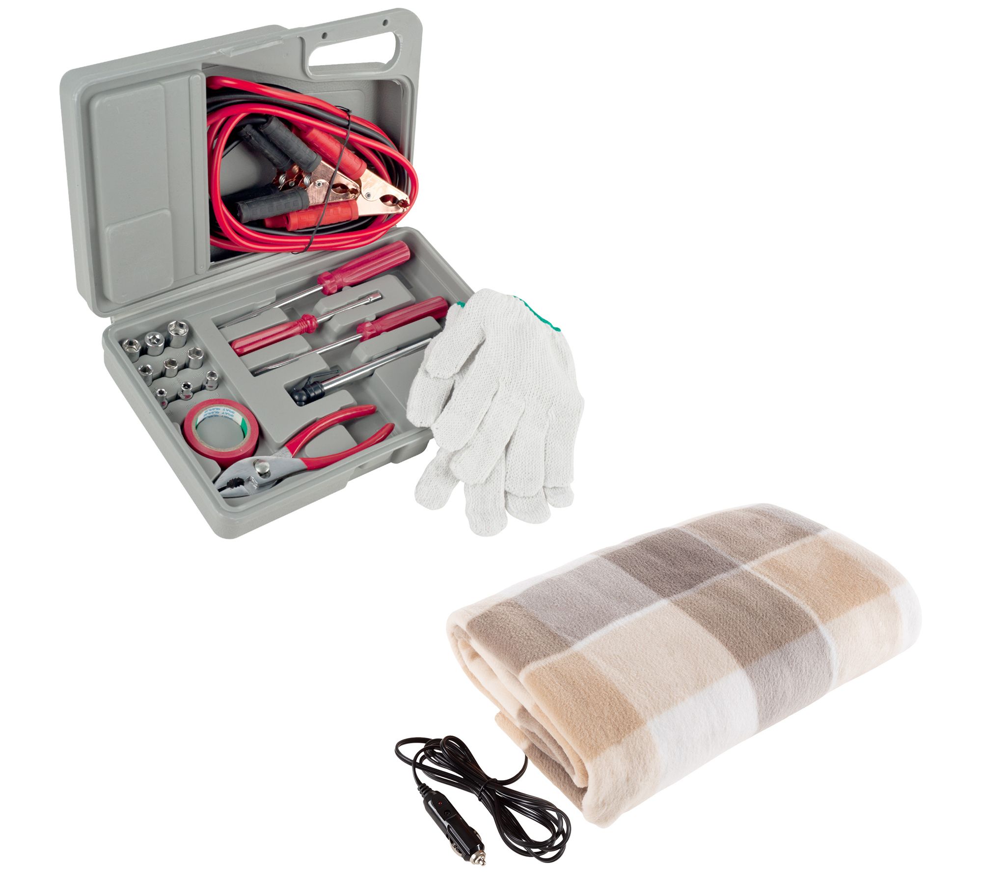  Stalwart 30-Piece Car Emergency Kit with HeatedBlanket