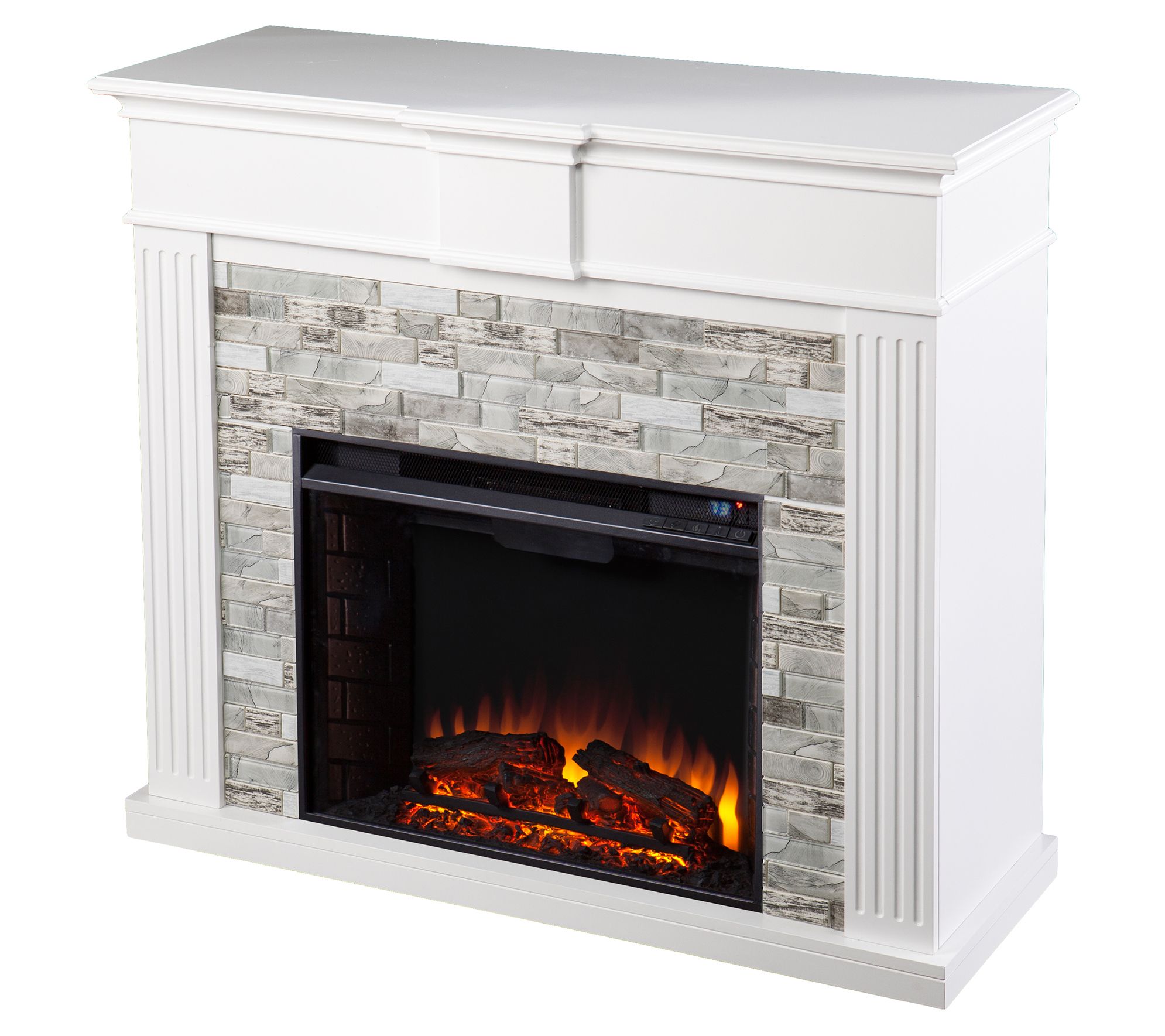 SEI Furniture Bondale Electric Fireplace with Faux Stone
