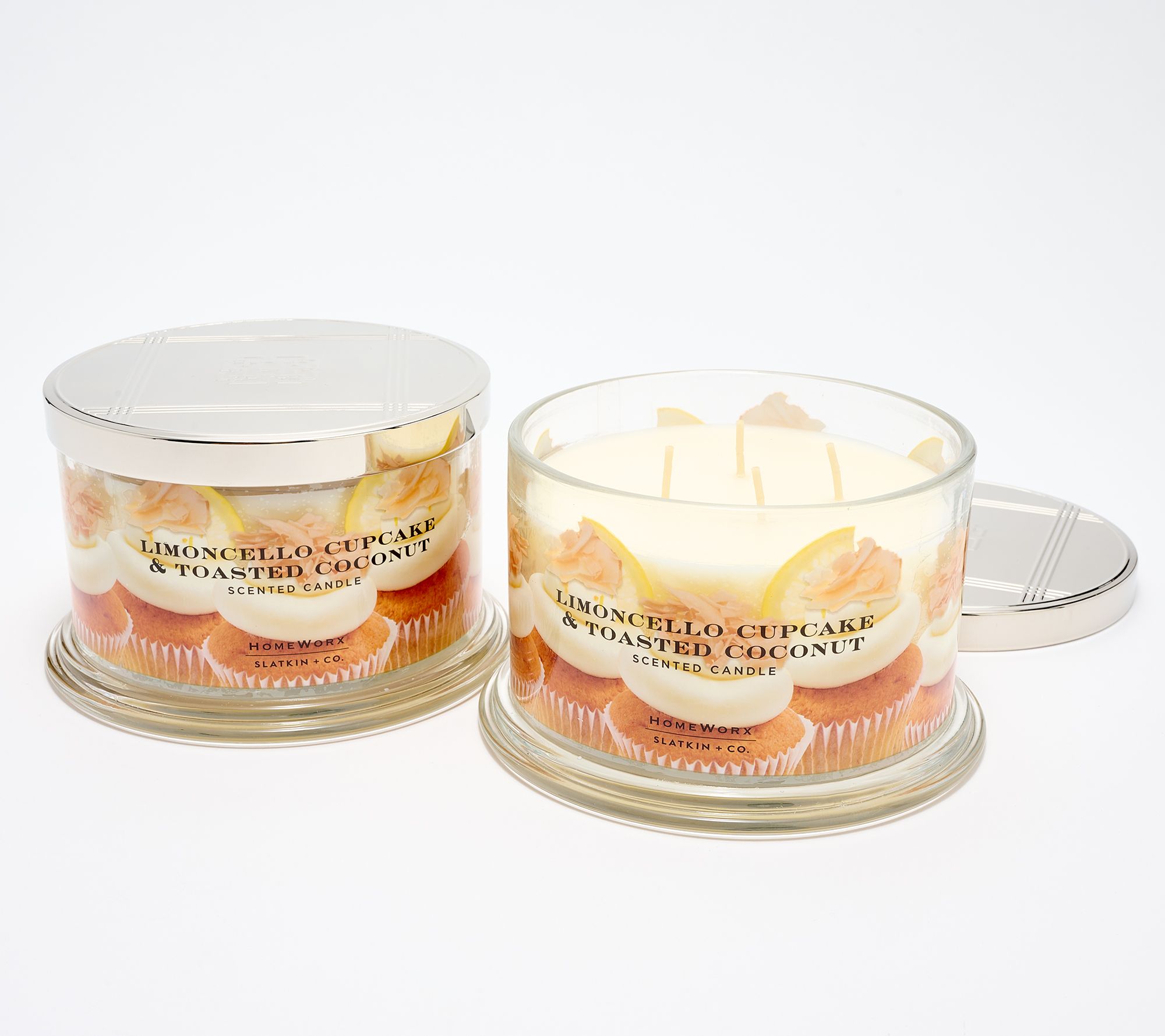 HomeWorx by Slatkin + Co. S/2 18oz Candles LC Toasted Coconut