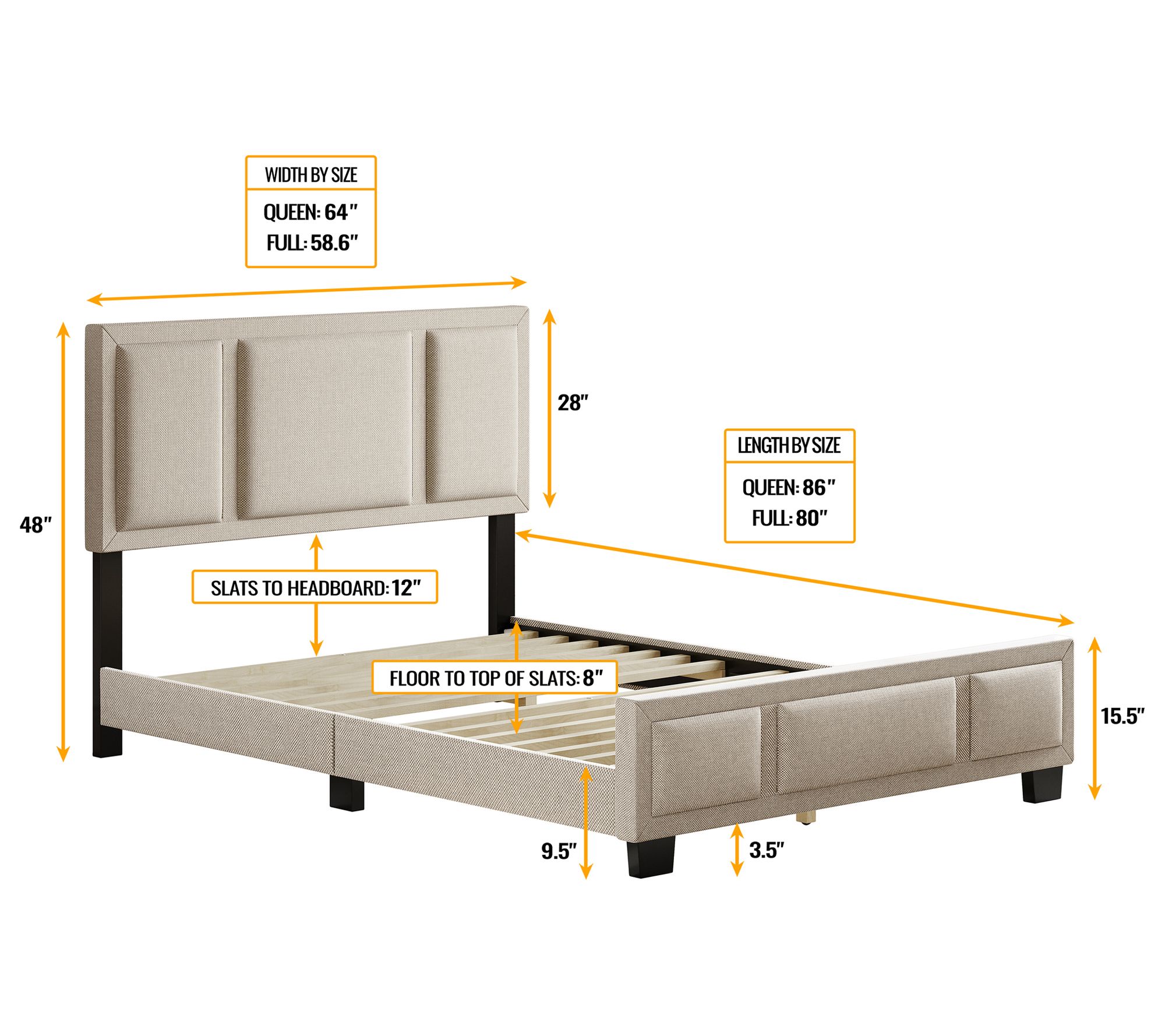 Boyd Sleep Triptych Platform Tri-Panel Bed Frame - QVC.com