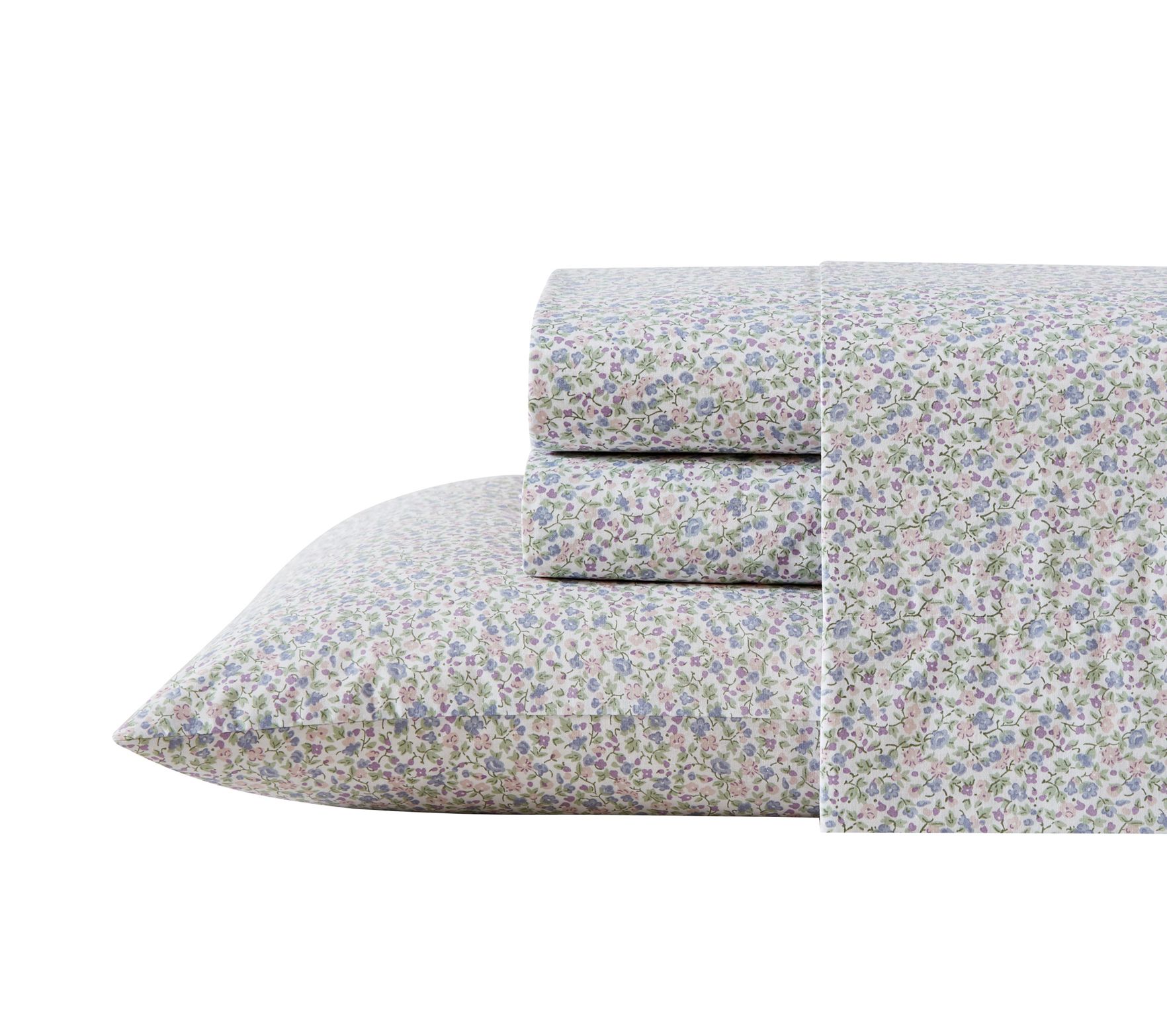 Laura Ashley Em ogene Purple Co tton Full Sheet Set