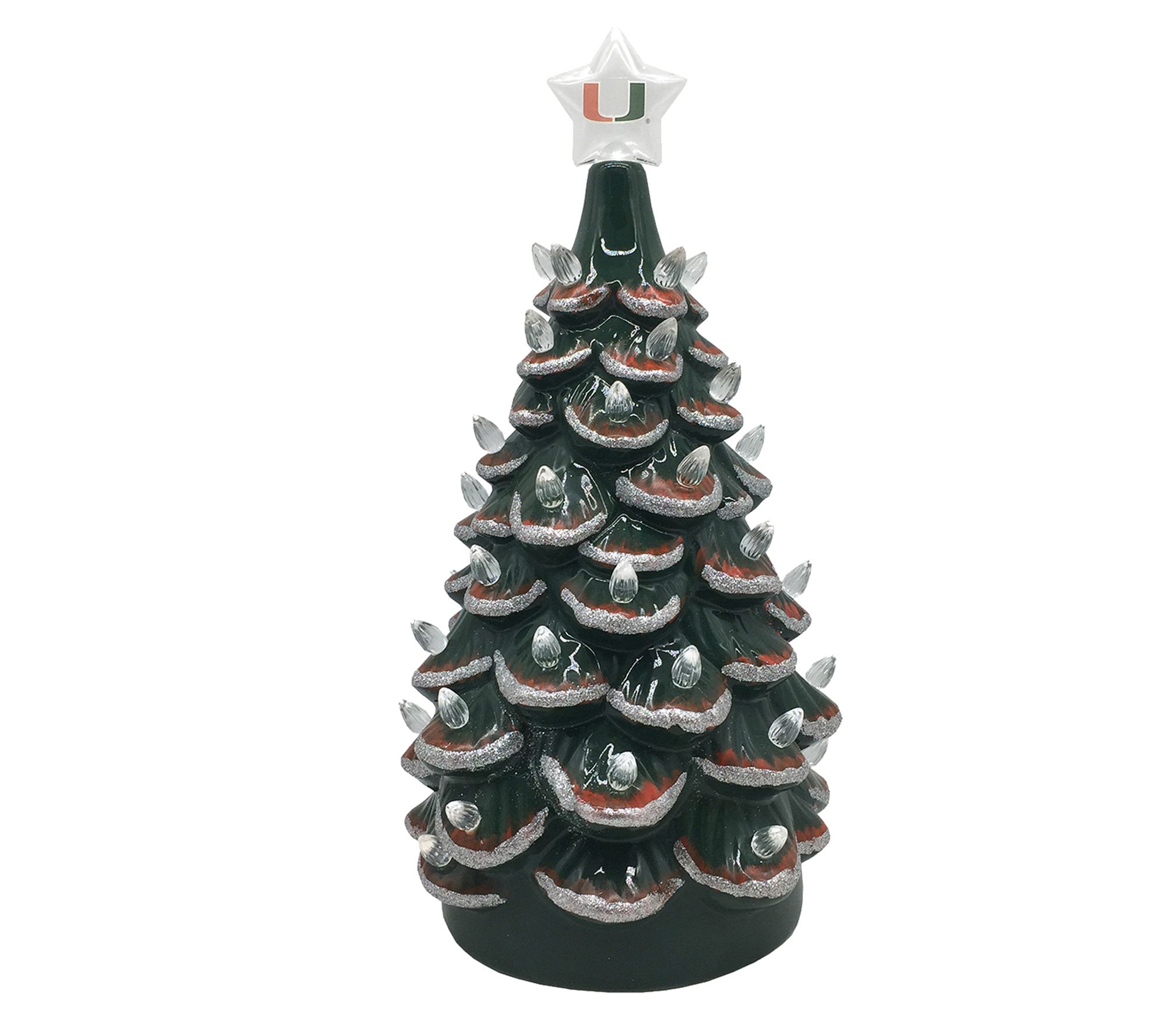 Santa's Workshop 14" Collegiate Light Up Ceramic Tree