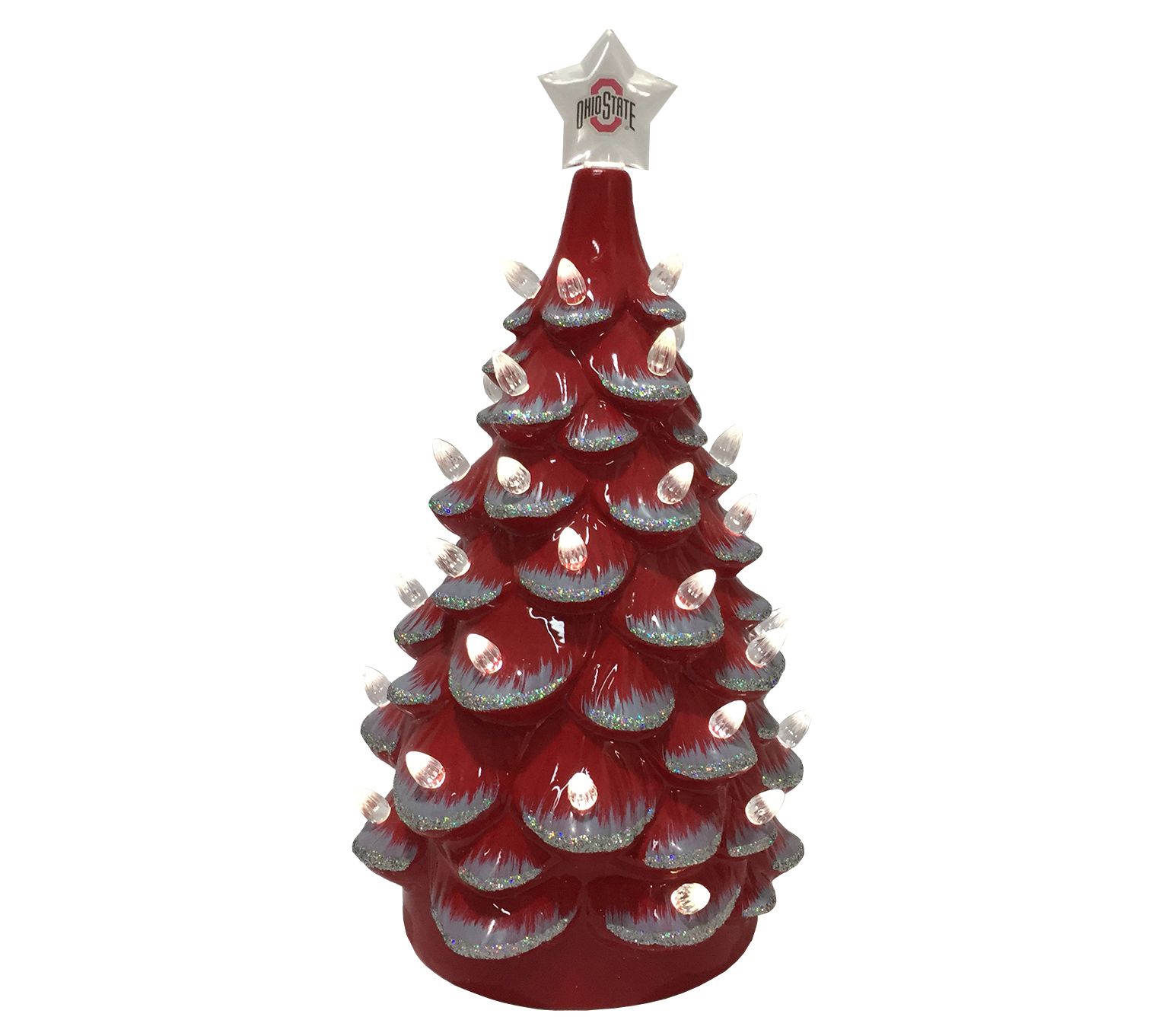 Santa's Workshop 14" Collegiate Light Up Ceramic Tree