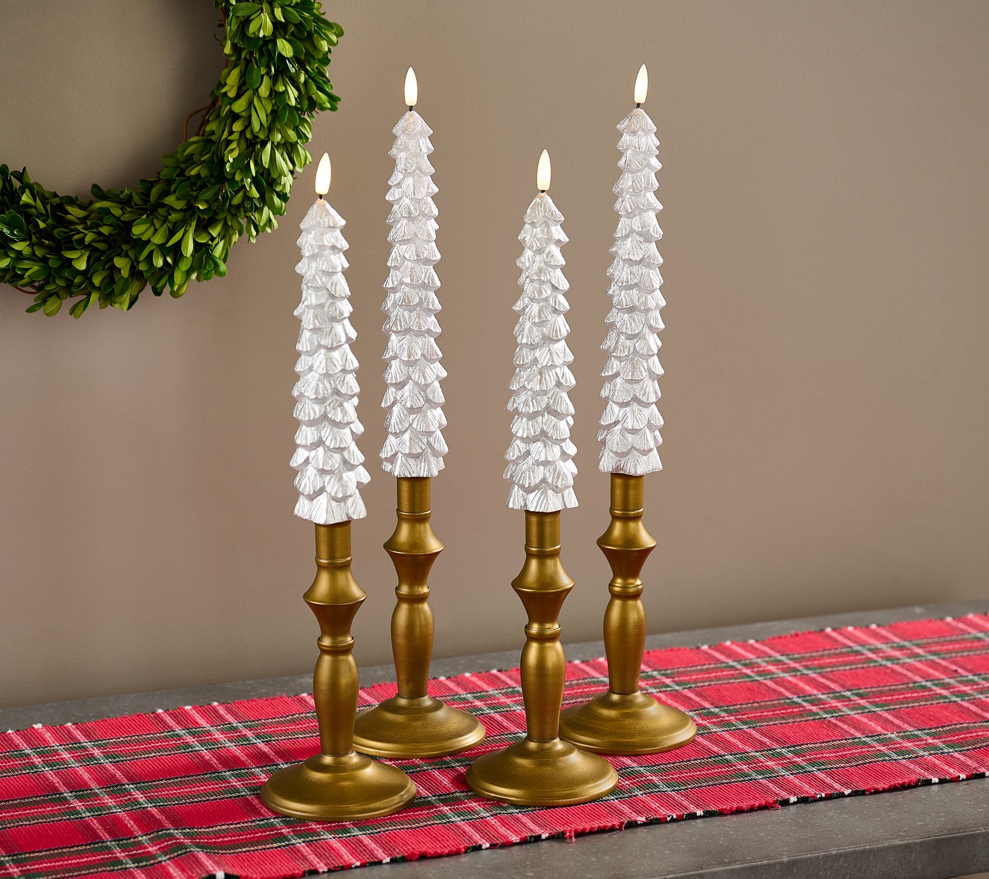 "As Is" Home Reflections Set of 4 Flameless Tree Tapers