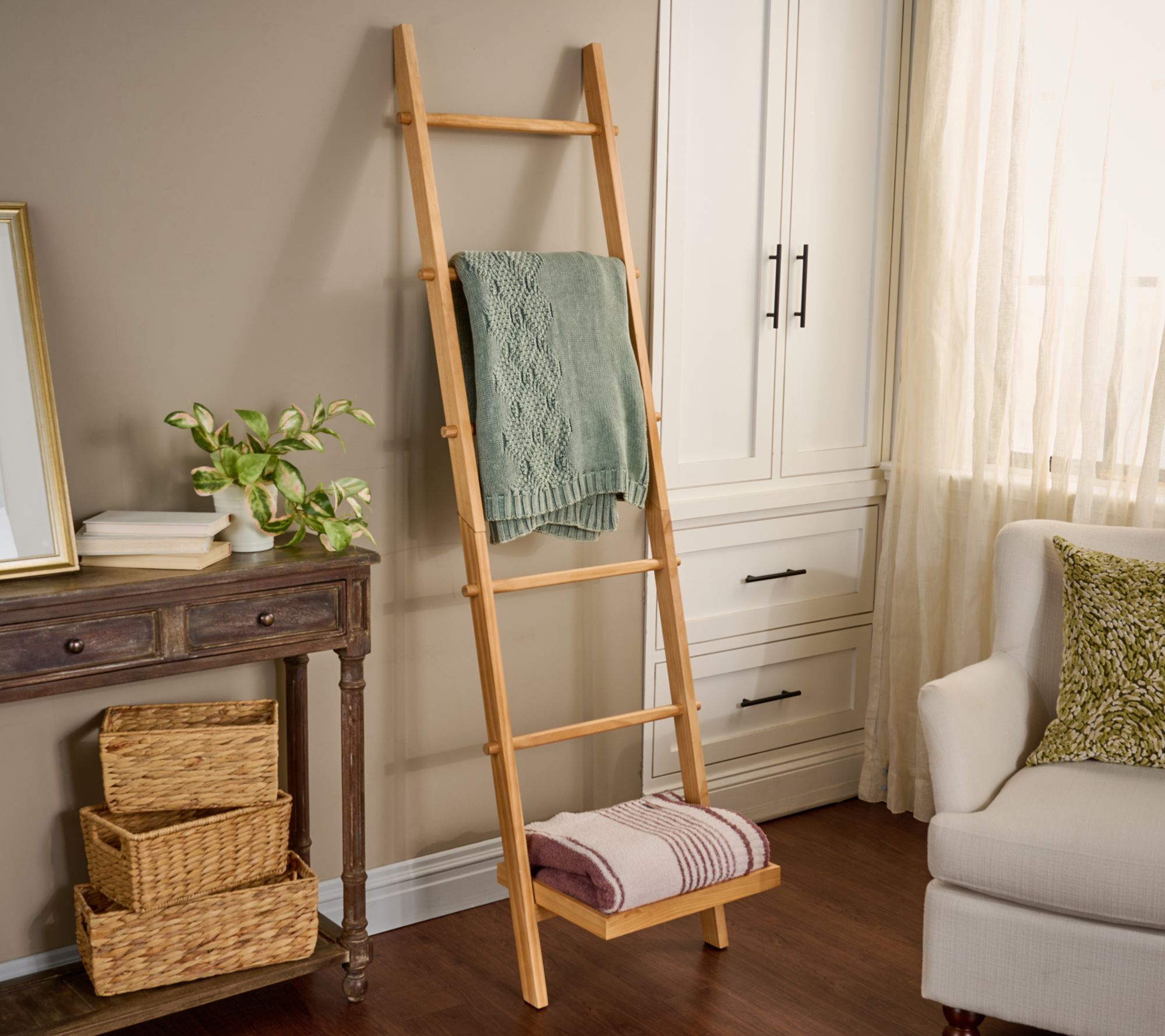  6' Blanket Ladder with Bottom Shelf by Kim Gravel