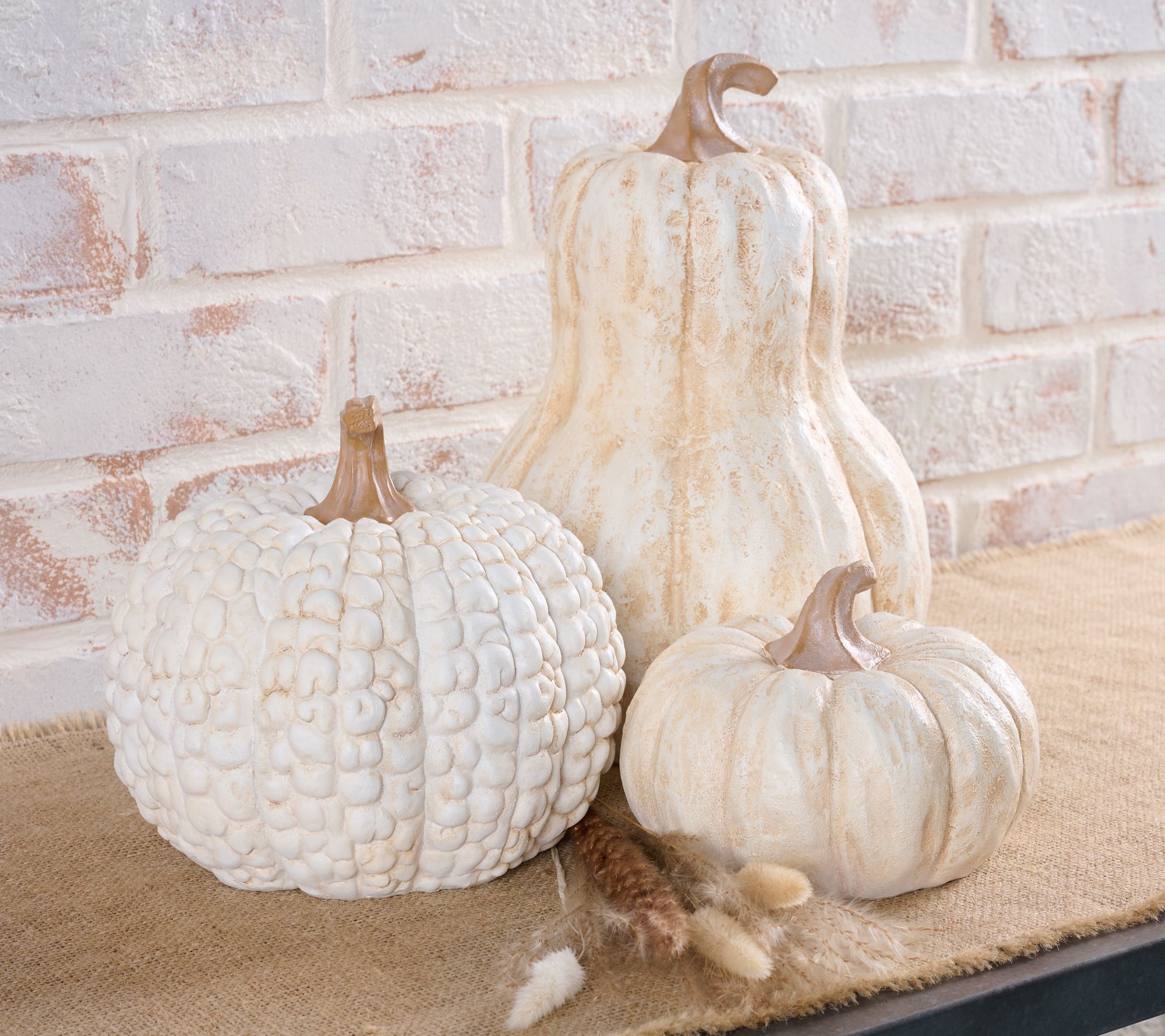 "As Is" Martha Stewart Set 3 Indoor/Outdoor Decorative Pumpkins