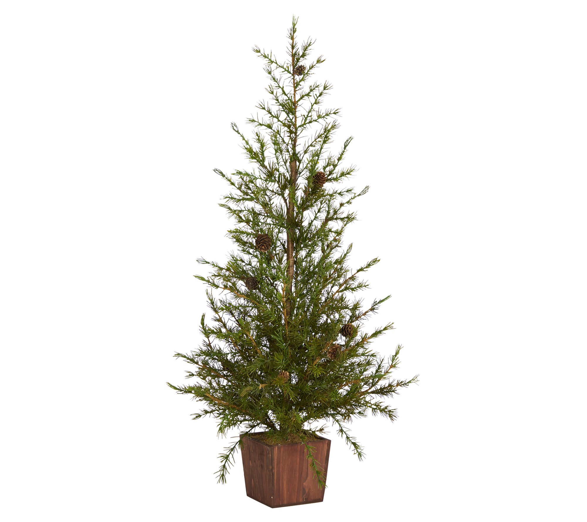 3' Artificial Christmas Tree in Wood Planter byNearly Natural