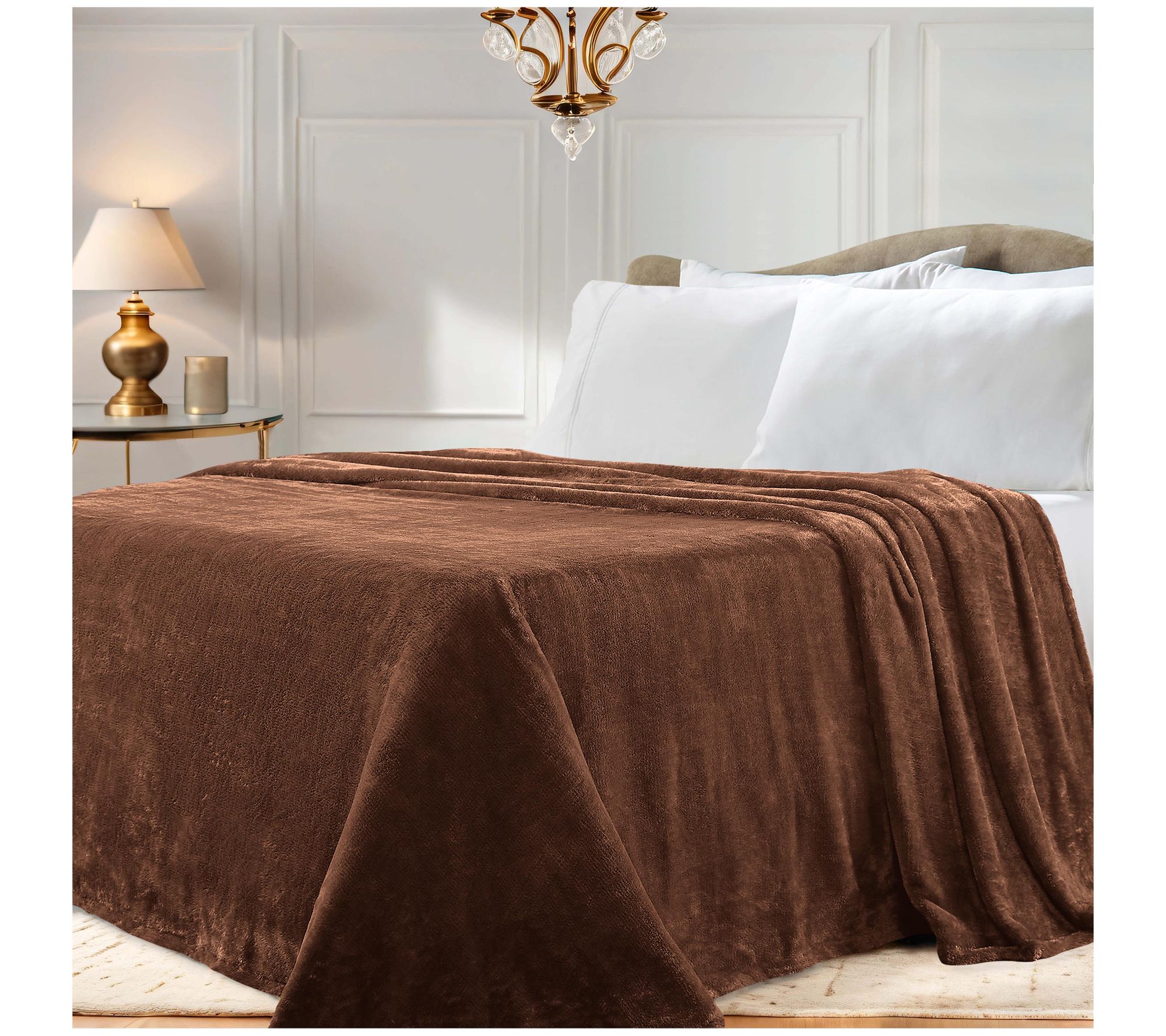 Superior Solid Fleece Medium Weight Fluffy Soft  Blanket Throw