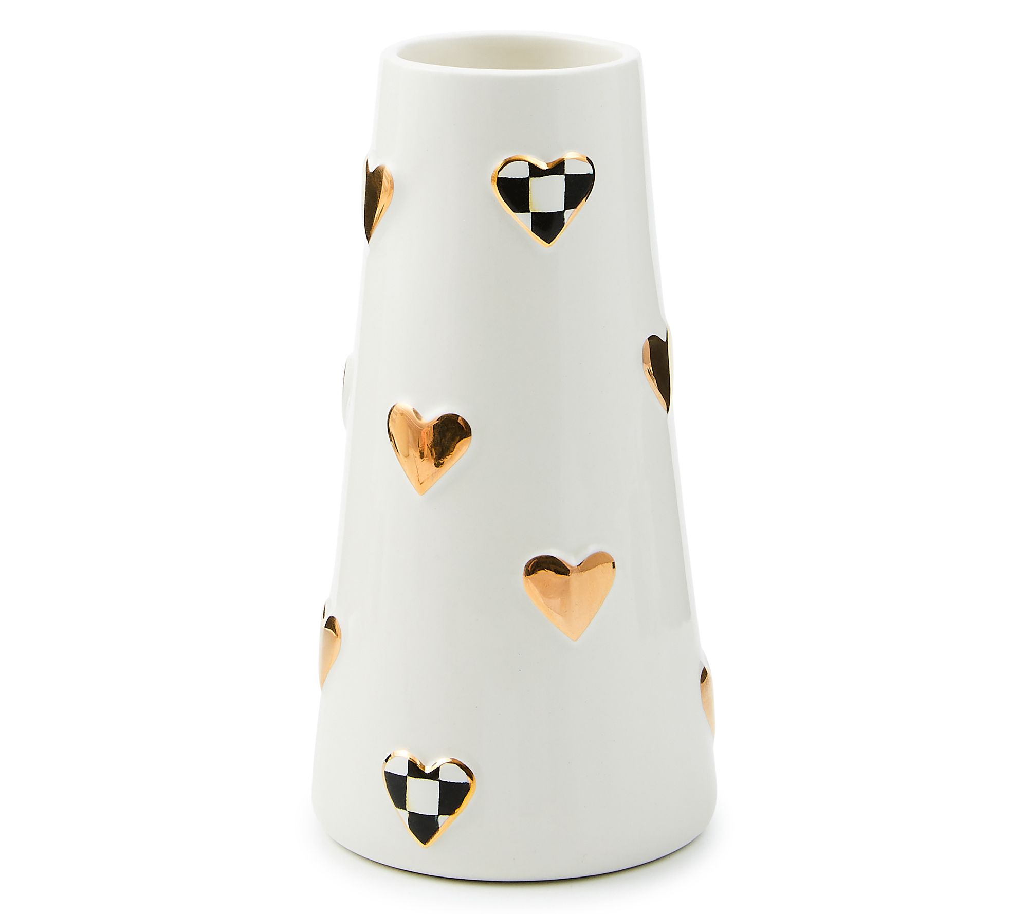 MacKenzie-Childs Courtly Check Short Heart Vase