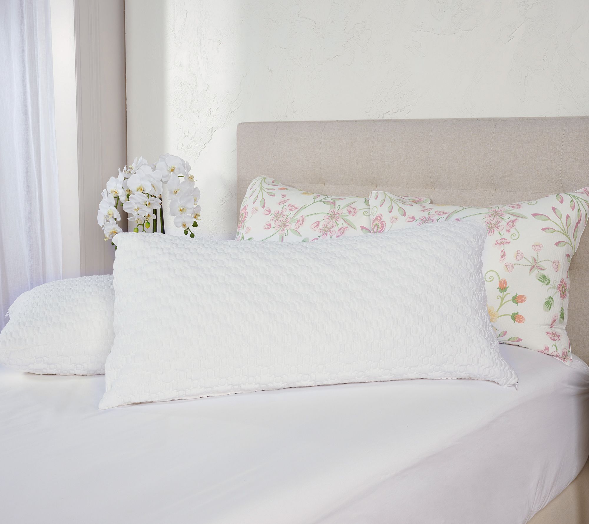 "As Is" Home Reflections Set of 2 Hybrid Foam & Down Alt Pillows