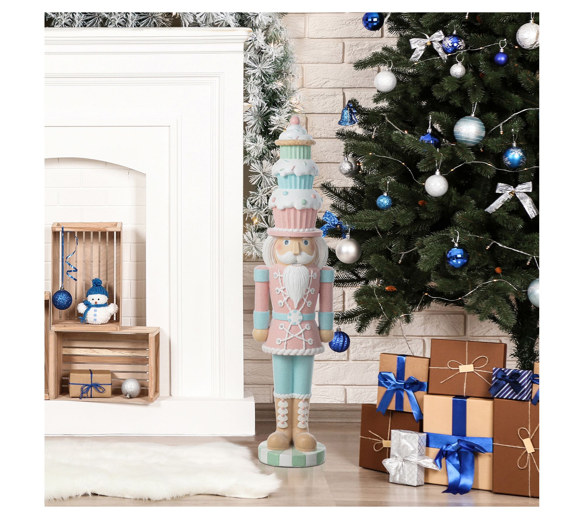 Glitzhome Lighted Sweet Treat Christmas Nutcracker Porch Decor