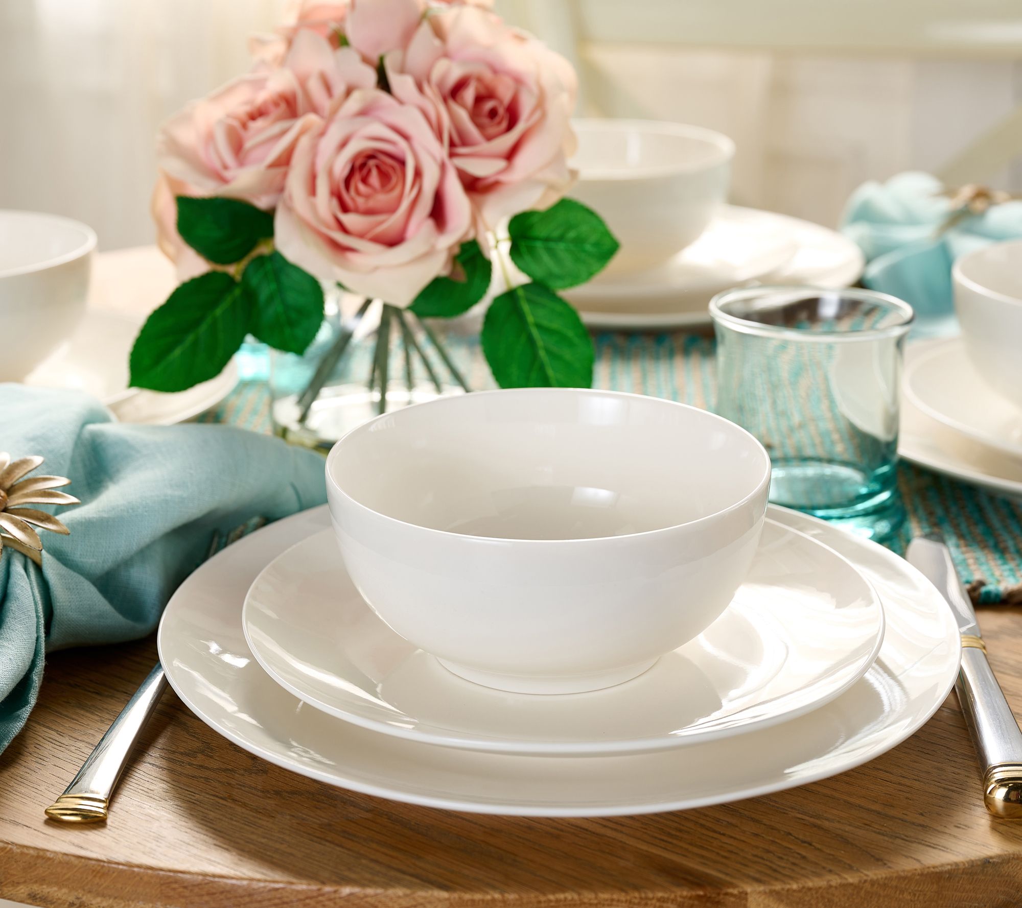 "As Is" Home Reflections 12- Piece Porcelain Dinnerware Set