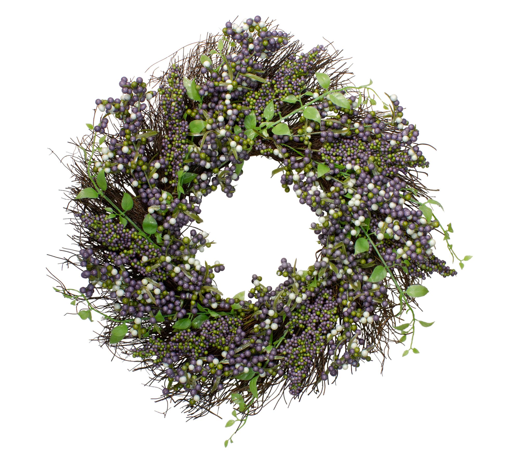 Northlight Purple Mini Berry Thanksgiving Wreath 22" Unlit