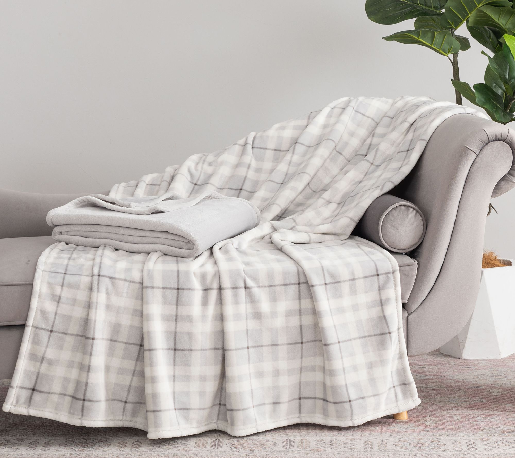 Berkshire Set of (2) 60x70 Velvetsoft Throws