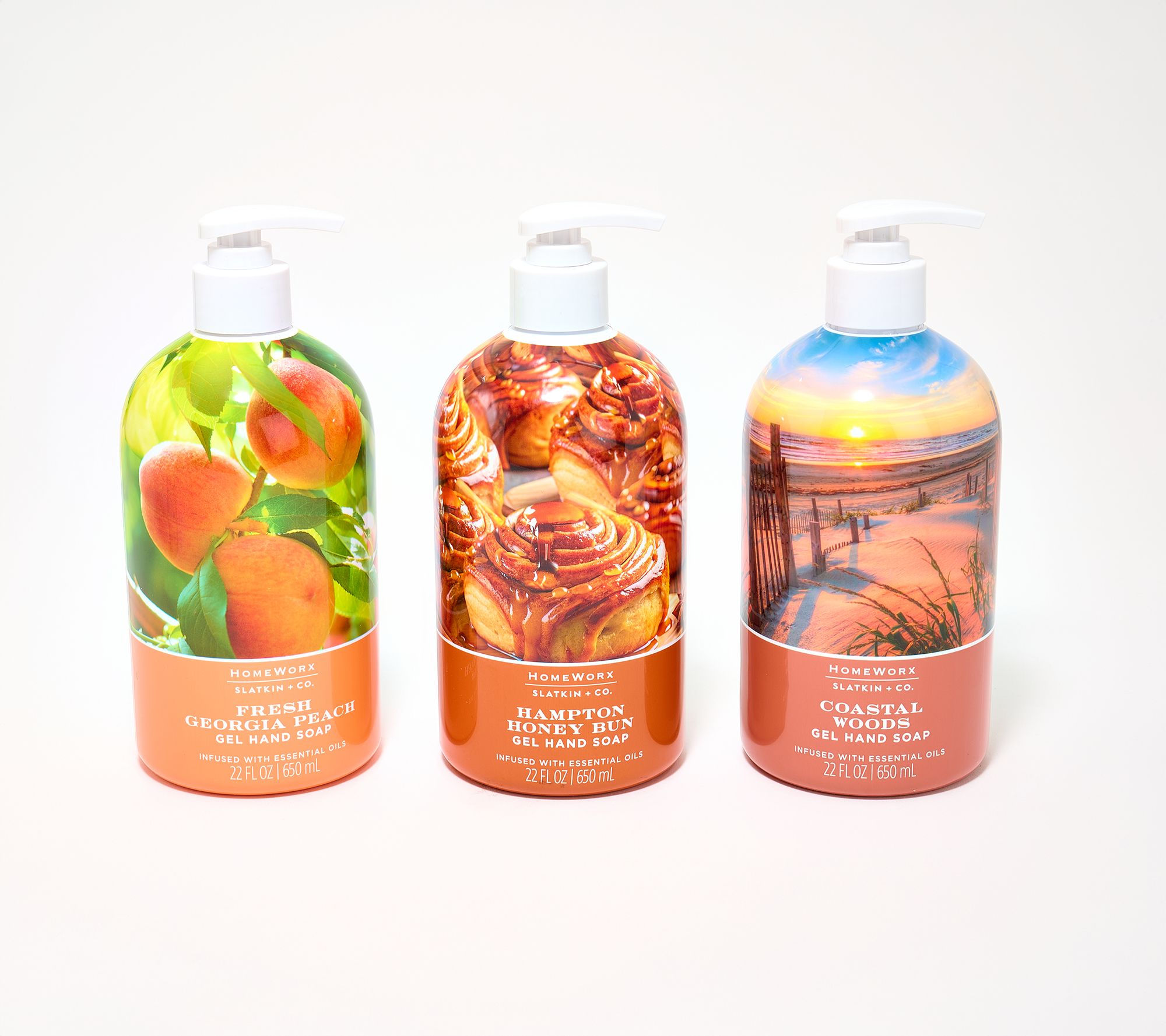 HomeWorx by Sltakin + Co. S/3 22oz Seaside Gel Hand Soaps