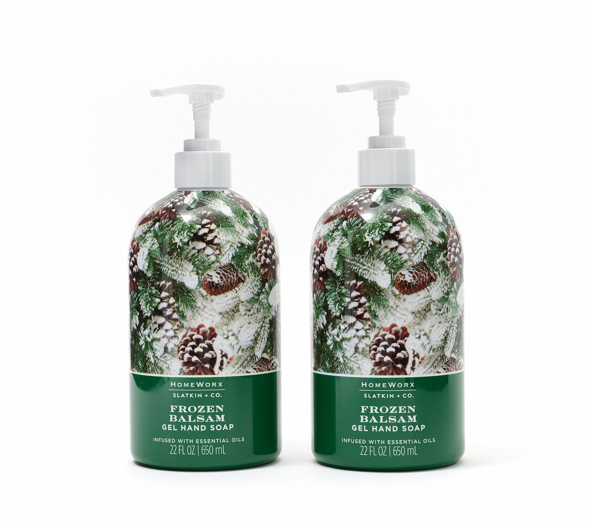  HomeWorx by Slatkin + Co. S/2 22oz Frozen Balsam Gel Hand Soaps