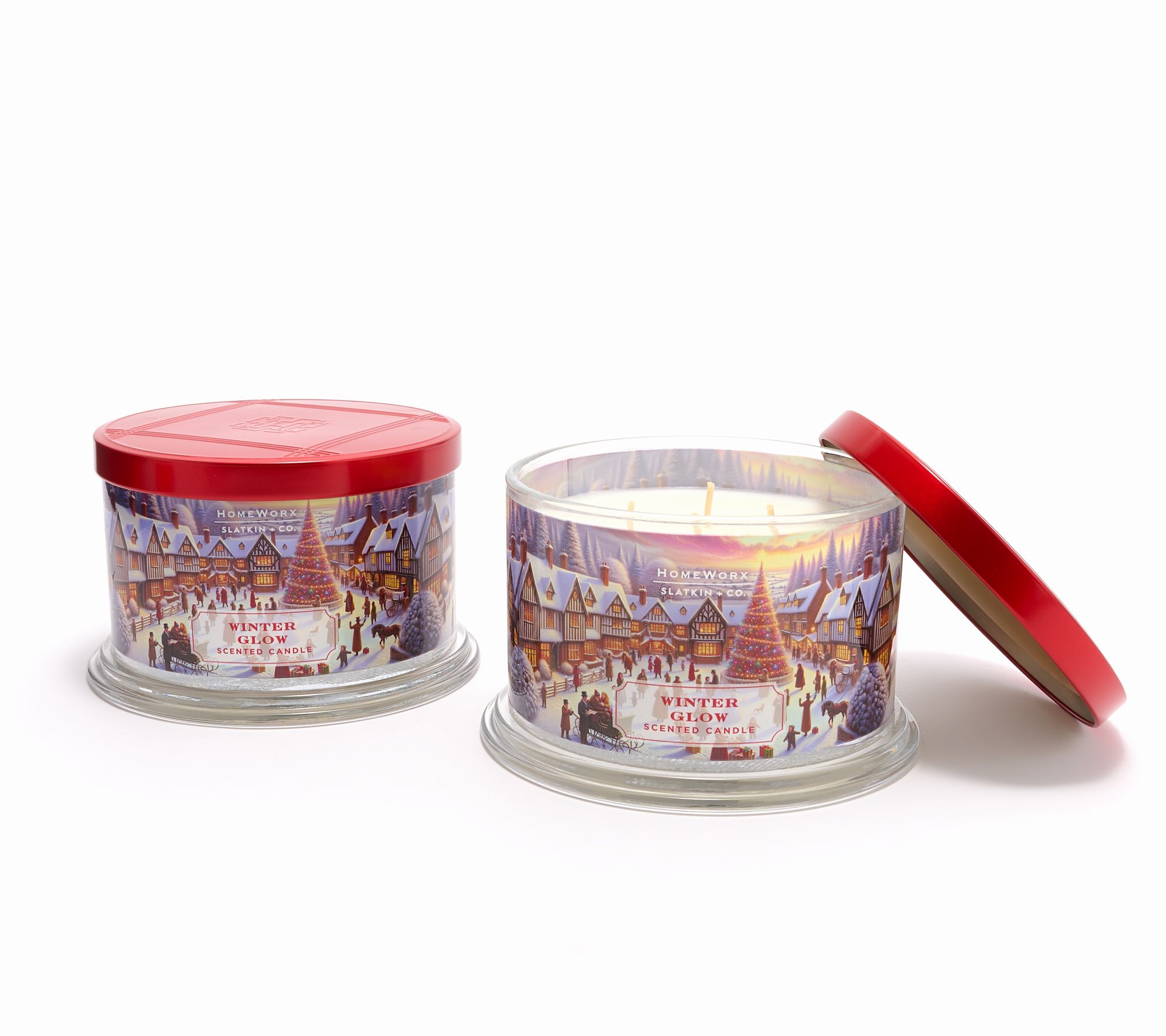 "As Is" HomeWorx by Slatkin + Co. S/2 18oz Winter Glow Candles