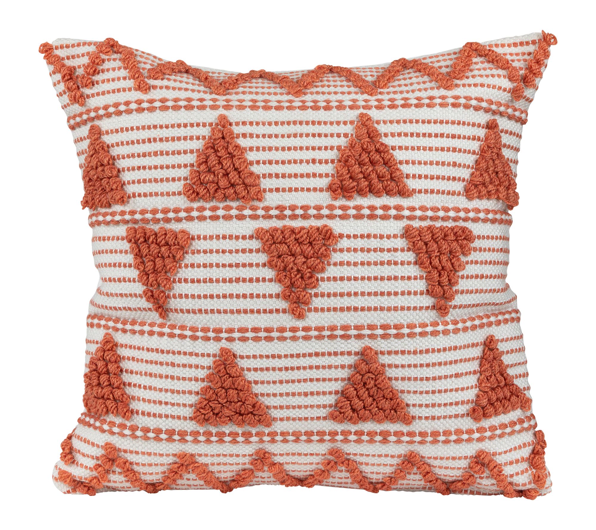 Northlight 20" Orange Cream Handloom Outdoor Throw Pillow