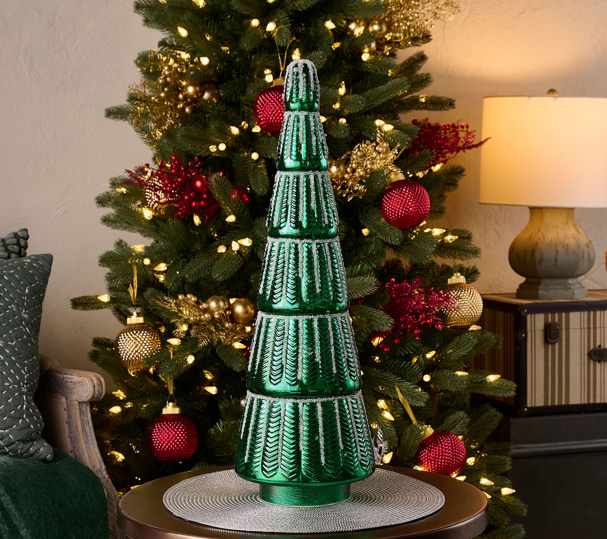 "As Is" Home Reflections 23" Illuminated Mercury Glass Tree