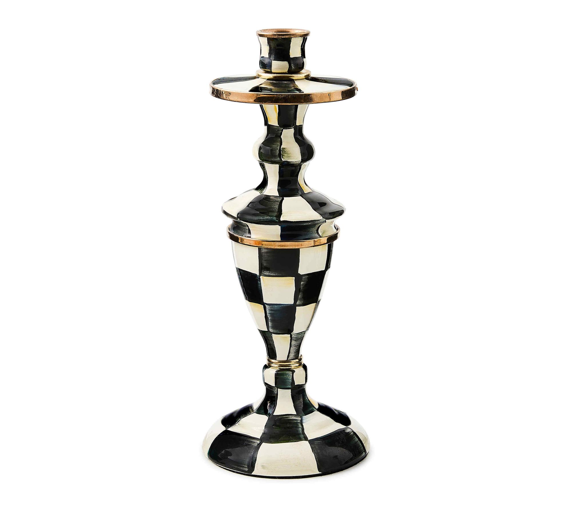 MacKenzie-Child s Check Medium Enamel Candlestick
