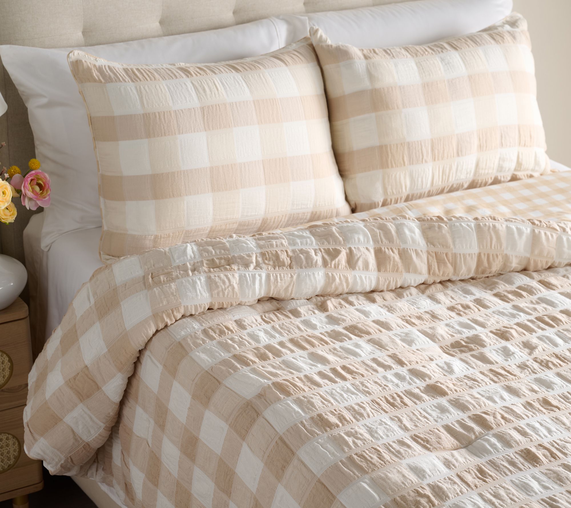 Home Reflections 3pc Seersucker Comforter Set Queen
