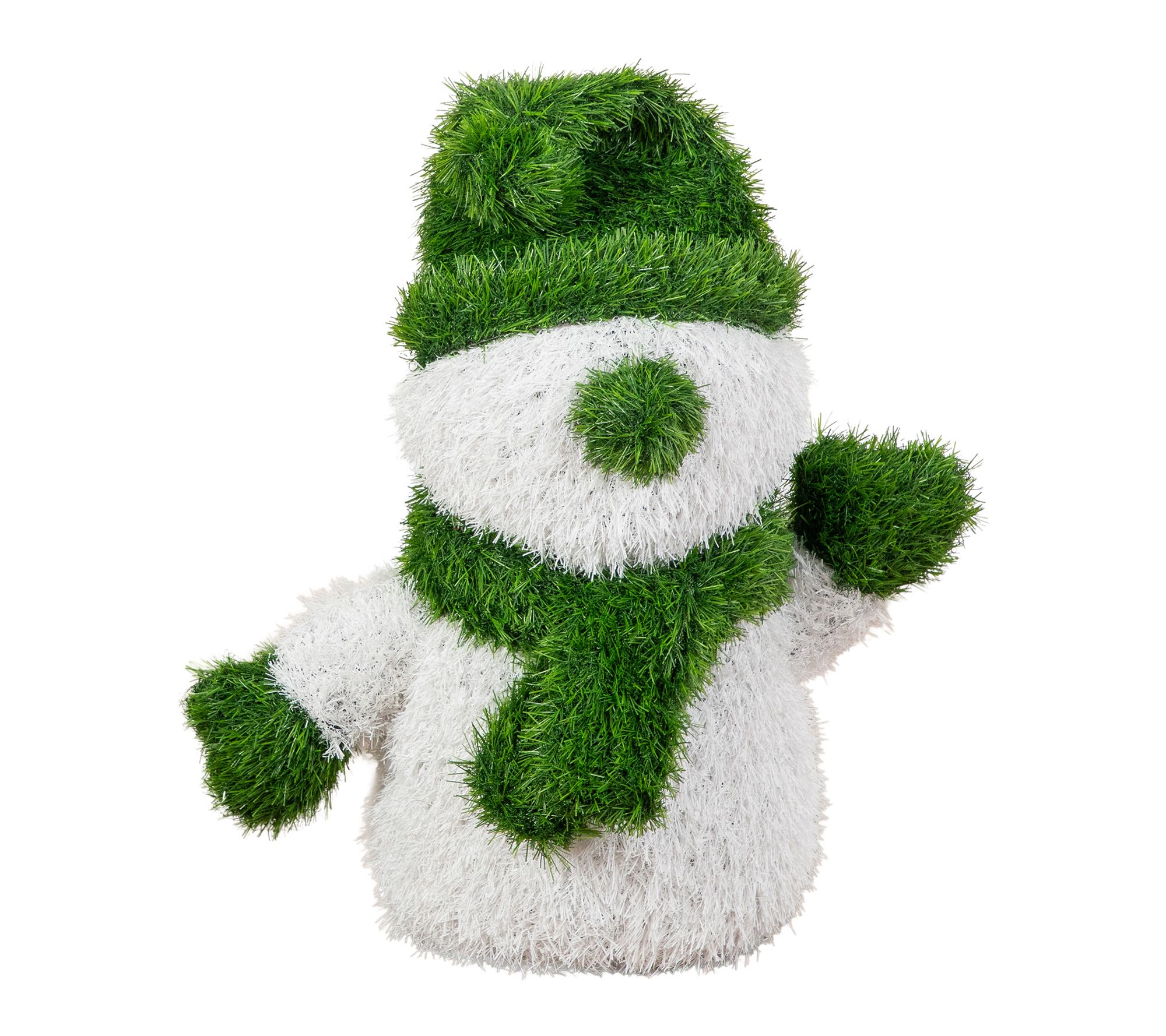 22-in  Grass Garden Plush Topiary Snowman by Nearly Natural