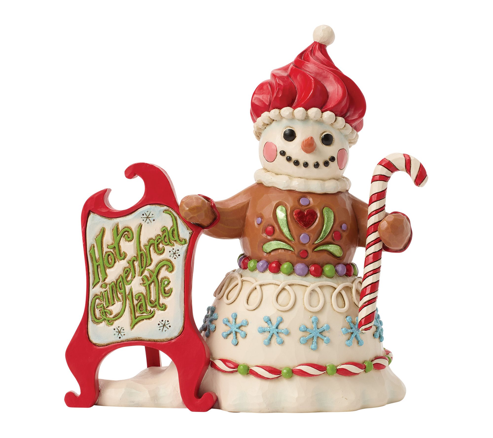 Jim Shore Heartwood Creek Gingerbread Snowman Sign Figurine 6"