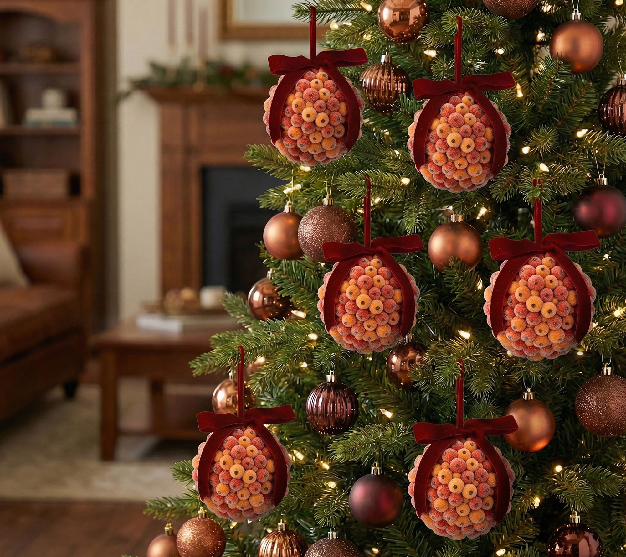 4" Beaded Berry Ball Ornament Set of 3 by Valerie
