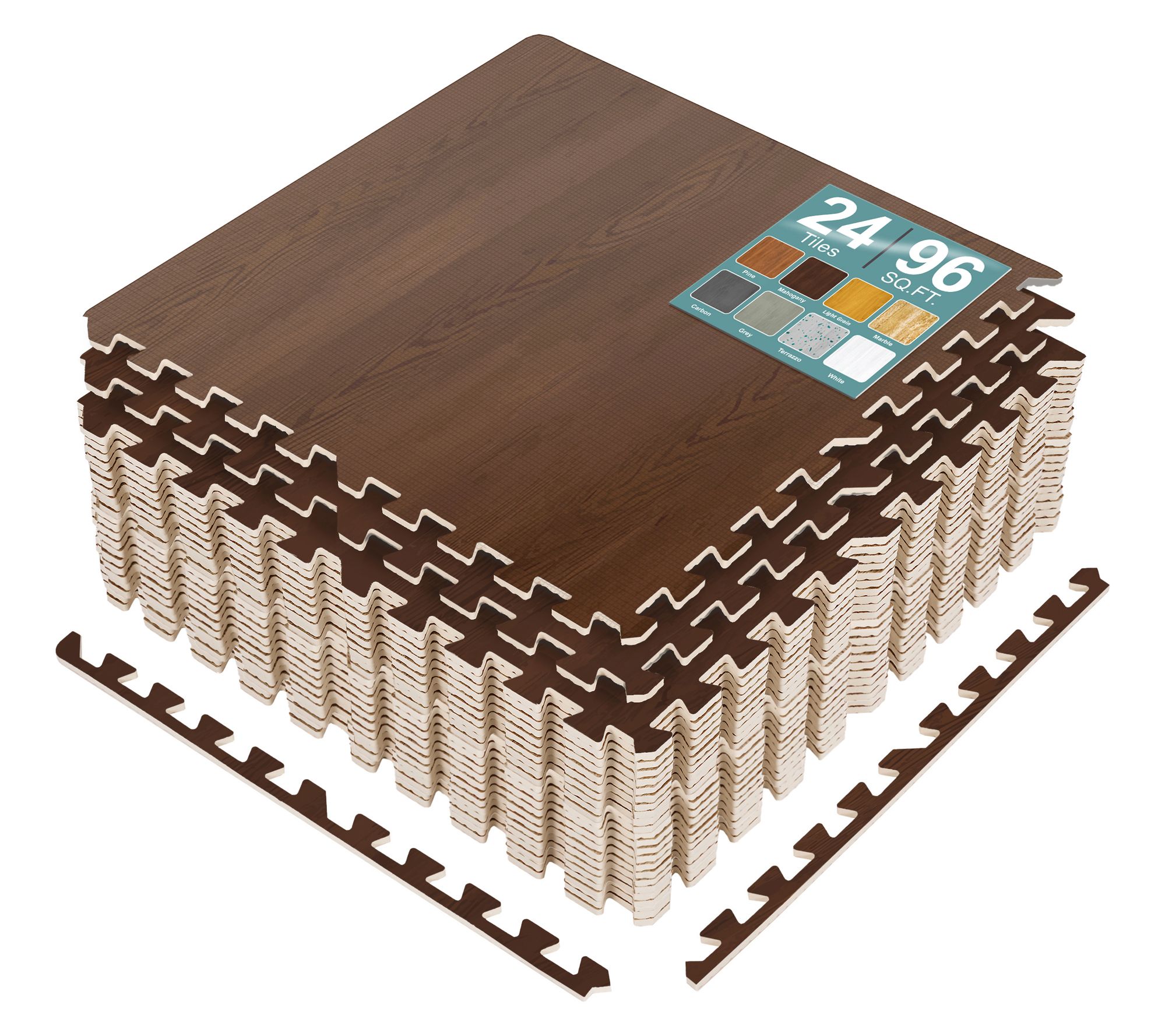 Sorbus Floor Tiles Foam Interlocking 24 Tiles, Covers 96 Sq. Ft