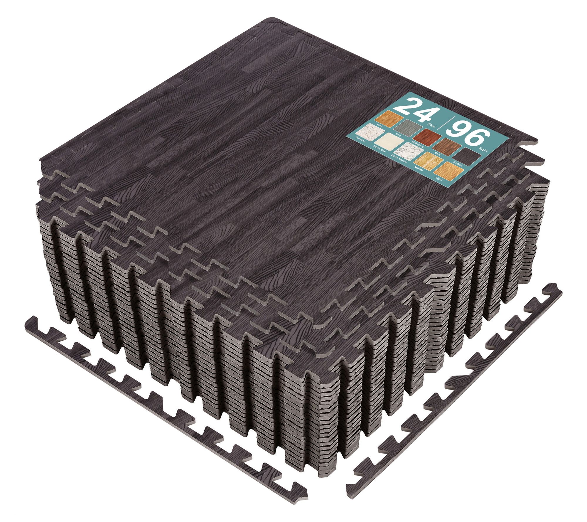 Sorbus Floor Tiles Foam Interlocking 24 Tiles, Covers 96 Sq. Ft