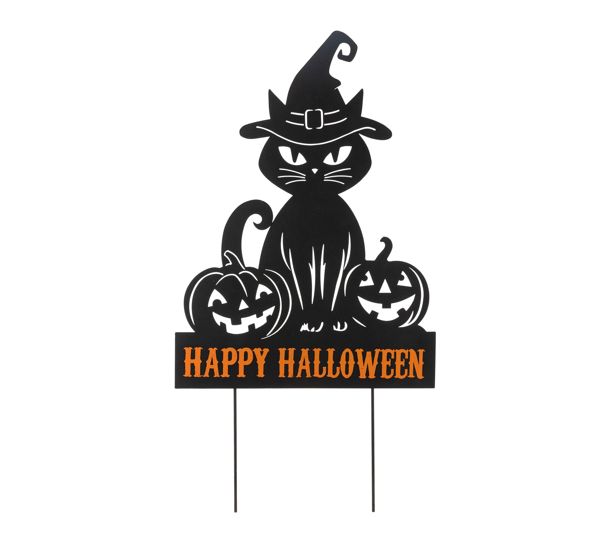Glitzhome 30.25"H Halloween Metal Silhouette Cat Garden Stake