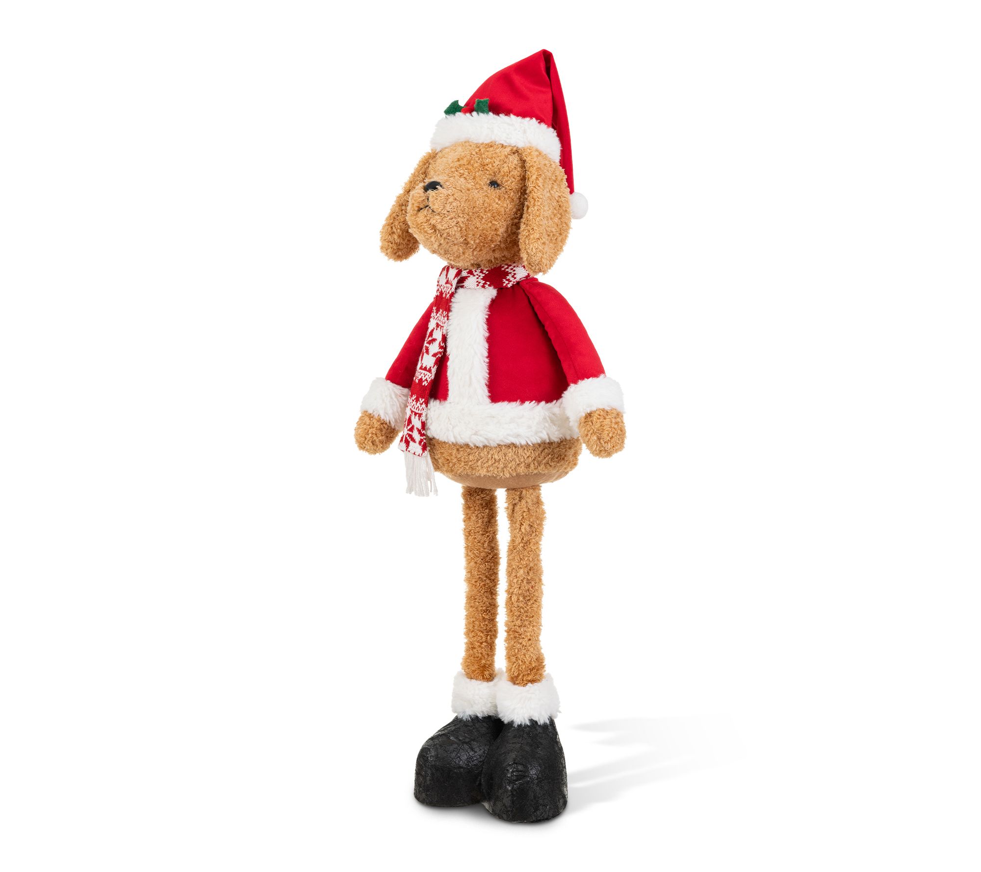 Glitzhome Telescoped Fabric Christma Dog Standing Decor