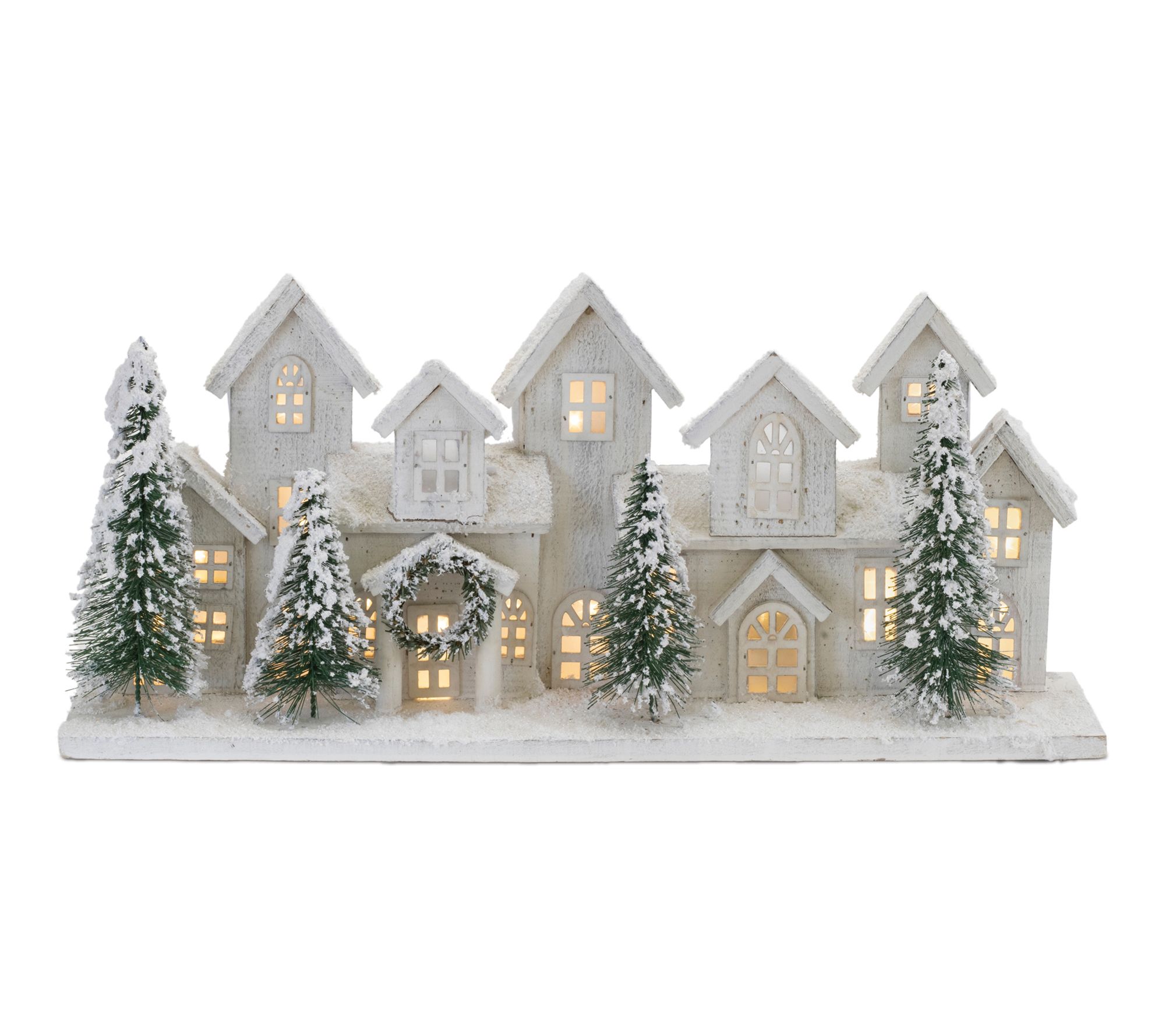 Melrose LED Flocked Winter Village Display 23"L