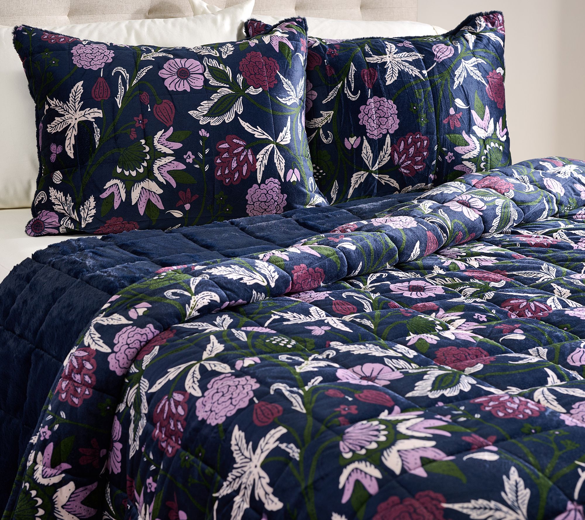 "As Is" Harvest Rvrsbl Faux Fur Hvywght Quilt Set Queen by Kim Gravel