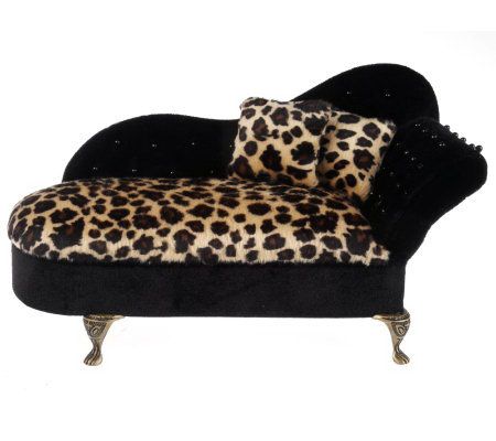 NEW ~ LEOPARD PRINT GOLD & SILVER SAFEKEEPER CHAISE JEWELRY BOX BY LORI GREINER 