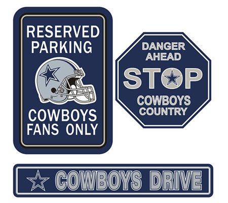NFL Dallas Cowboys Parking Sign 3-Pack Kit 