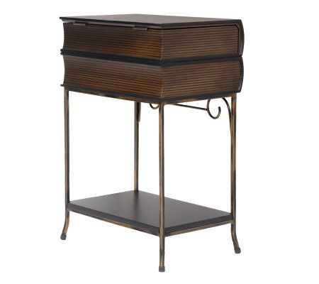 Bombay 23-inch Petite Library Side Table with Cabinet - QVC.com