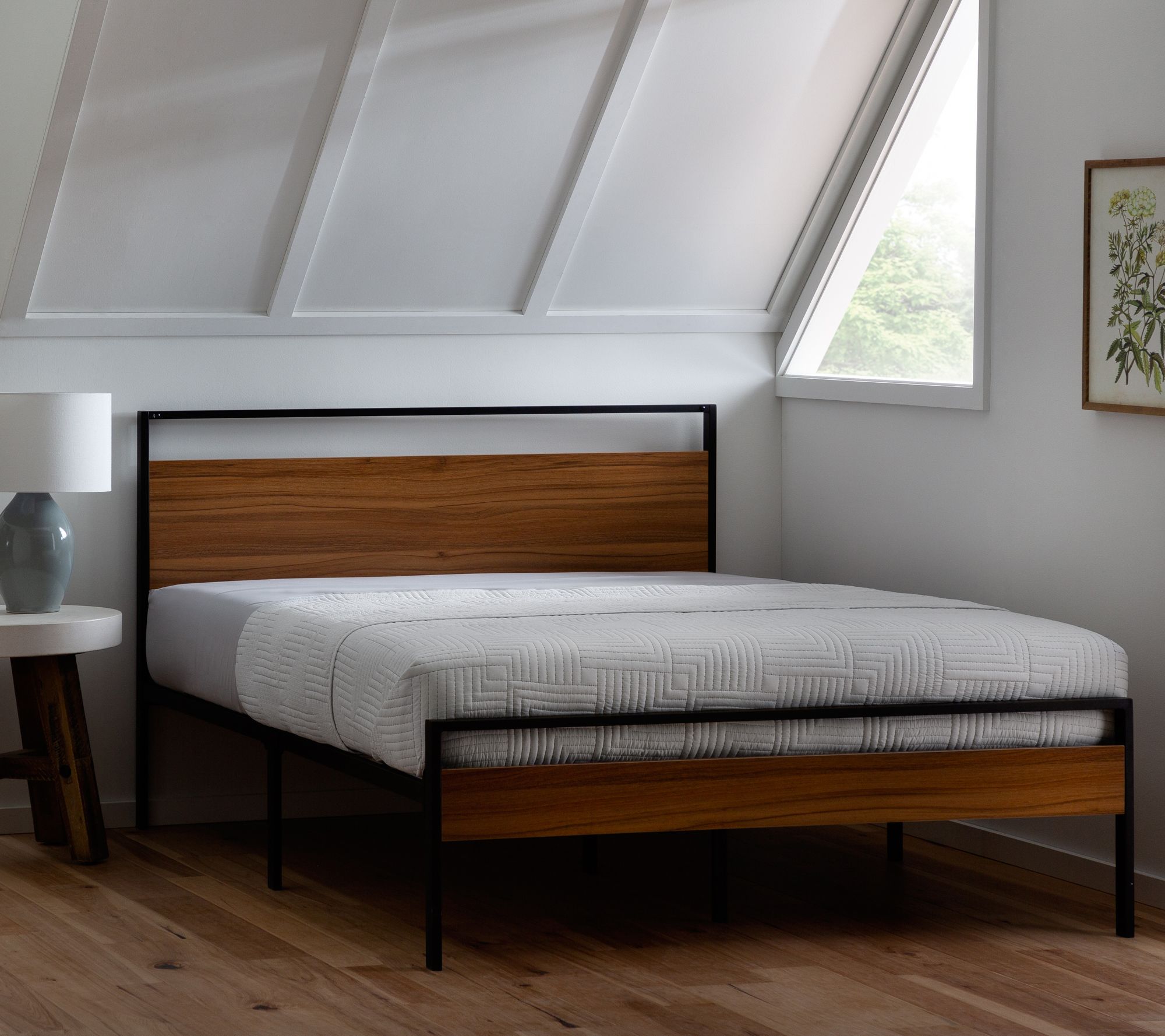 Nora Metal and Wood Platform Bed Frame, Twin