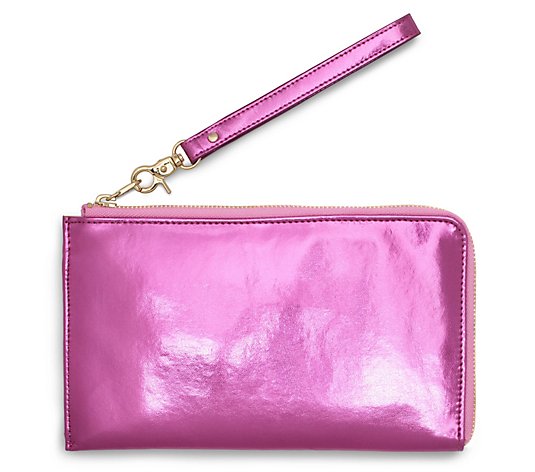 Getaway Stylish Travel Wallet Metallic Pink