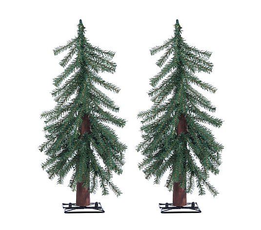 Set of 2 Unlit 2' Alpine Trees by Sterling Co